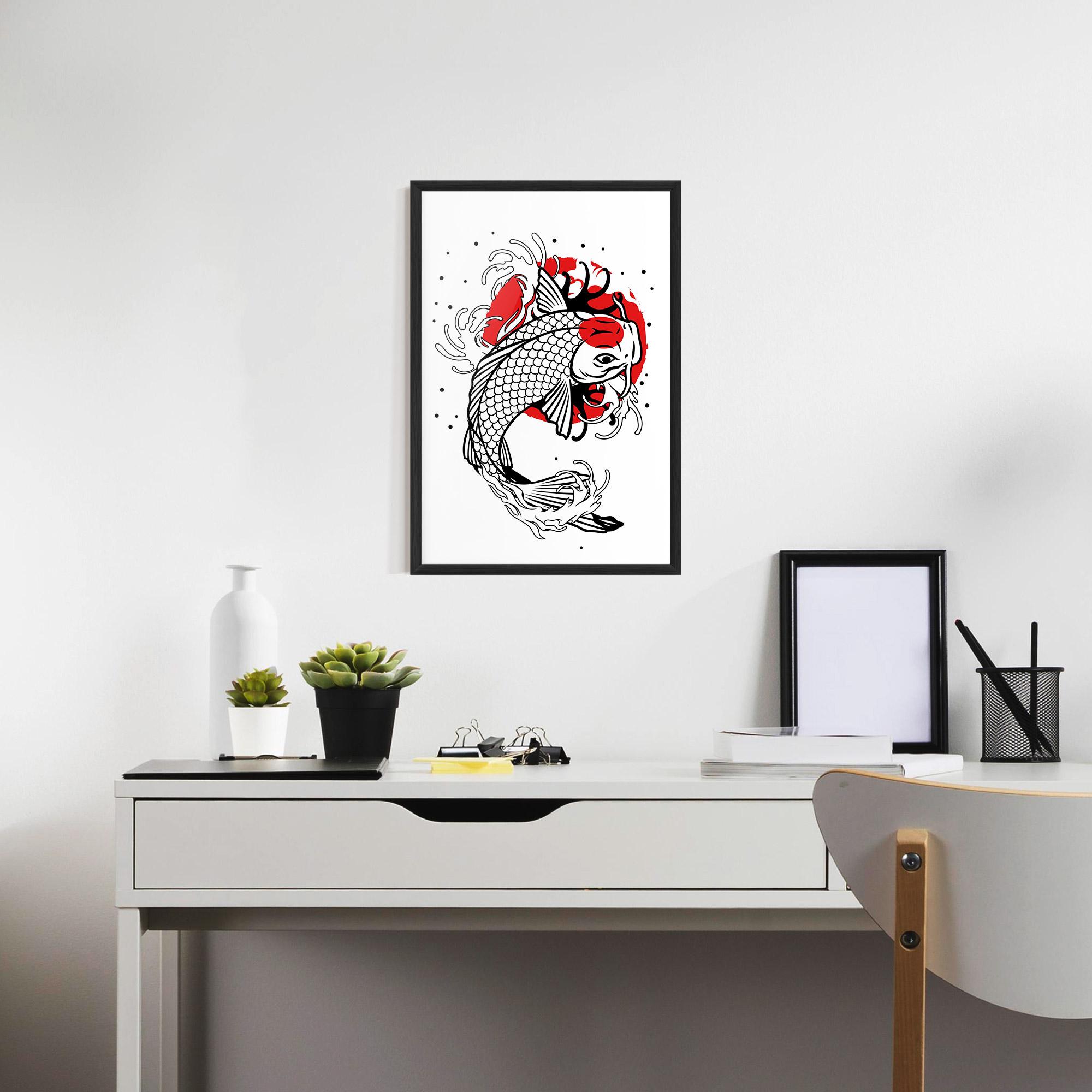 Keretezett Poszter Koi Design mockup 7