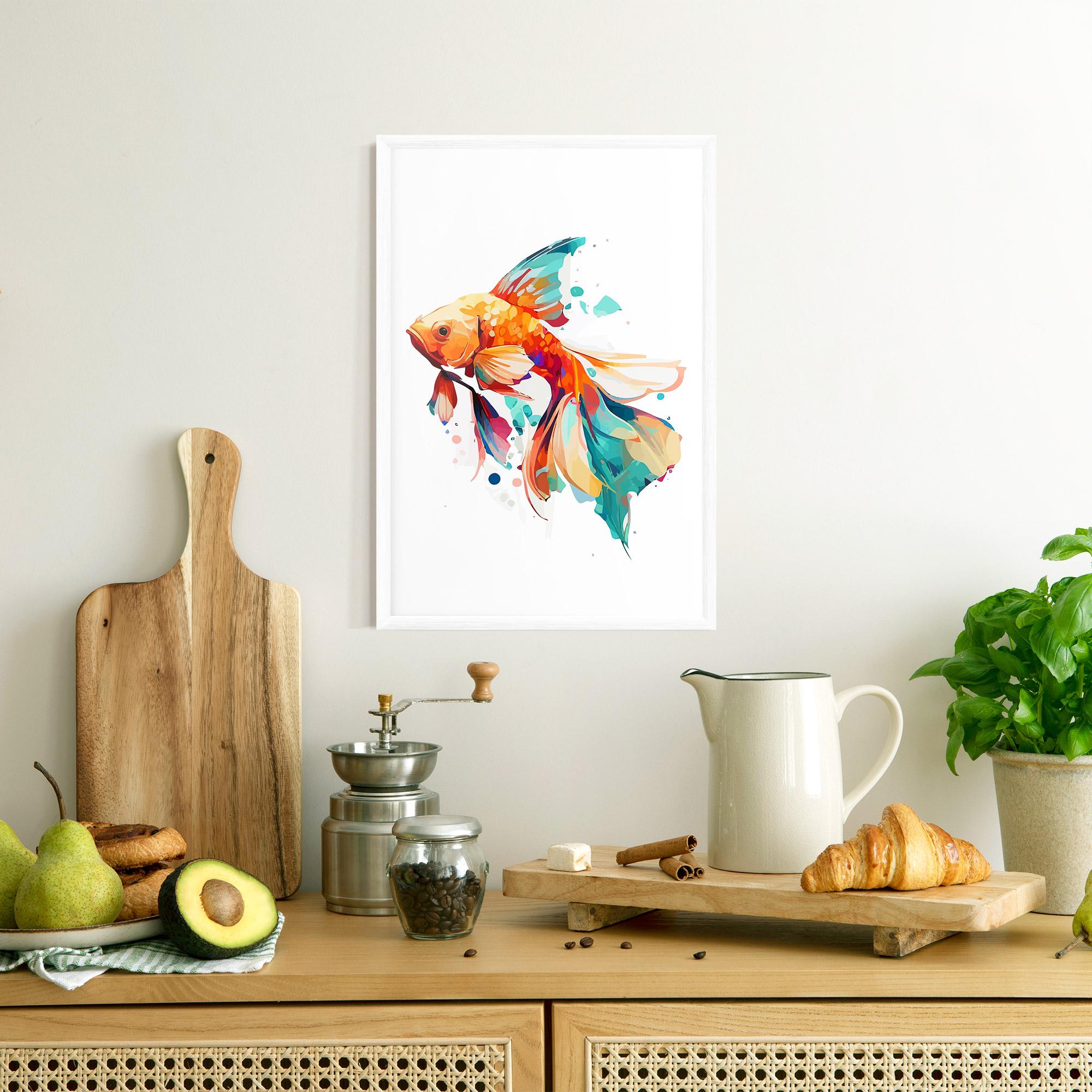 Keretezett Poszter Blue Orange Fish mockup 8