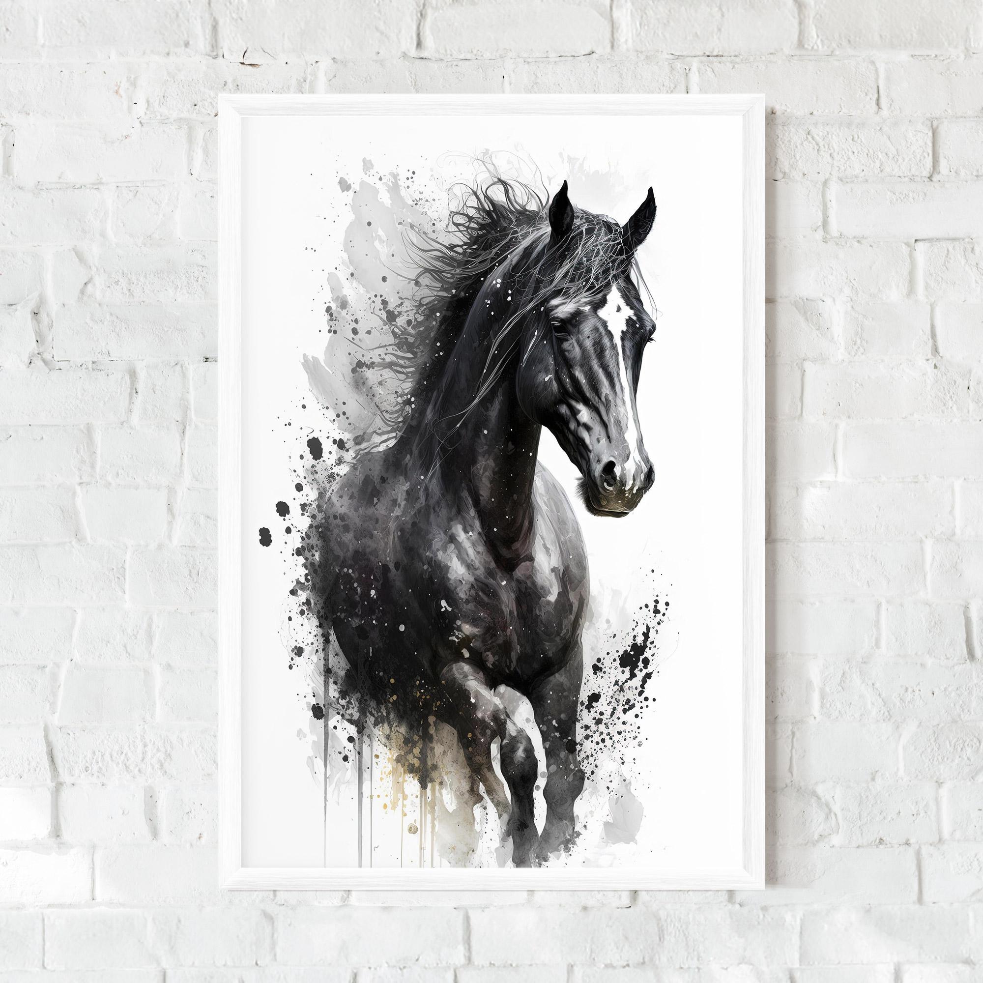 Keretezett Poszter Black Horse mockup 0