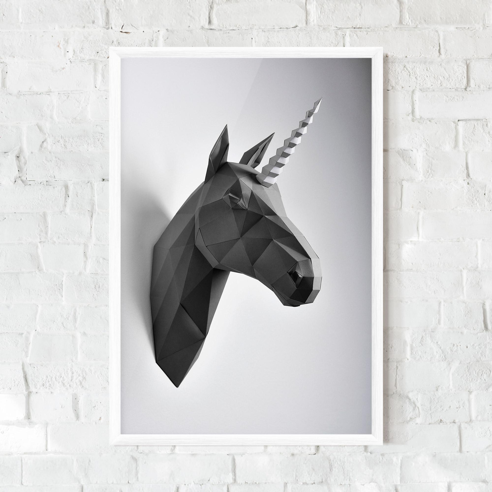 Keretezett Poszter Geometrical Unicorn mockup 0