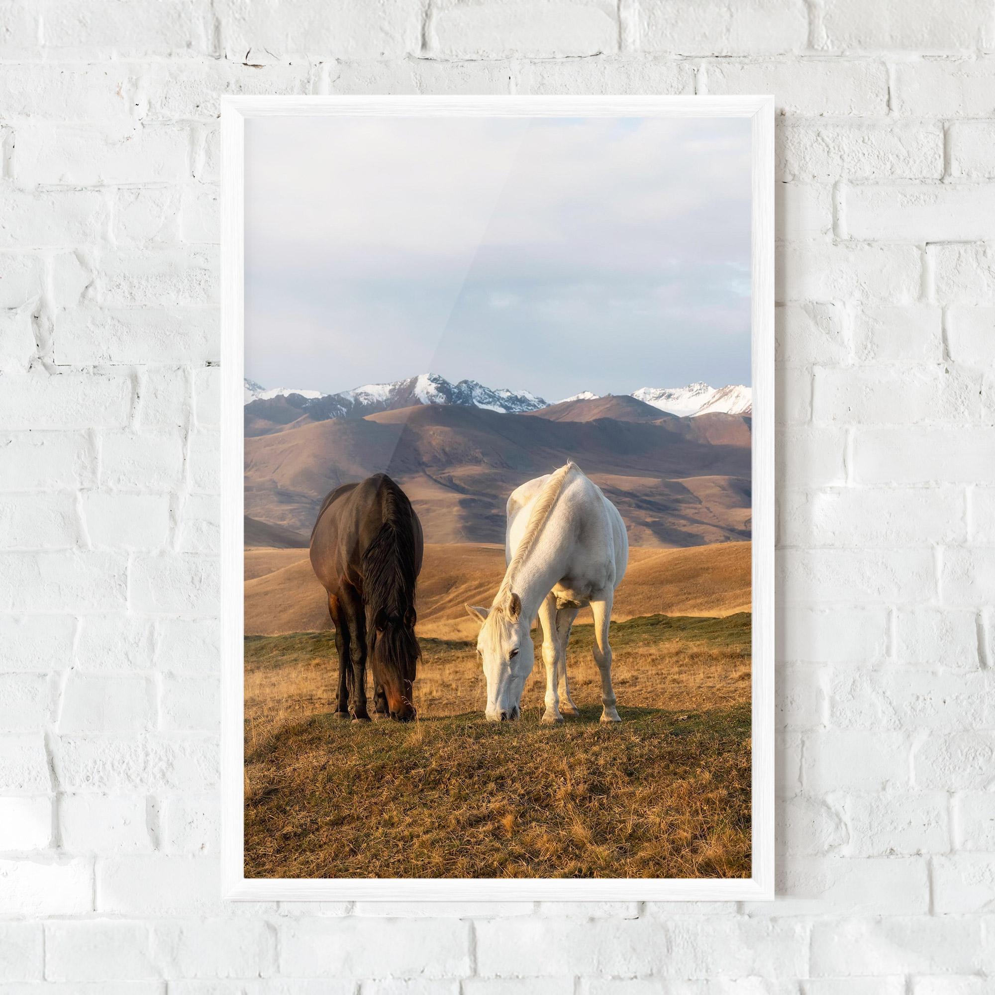 Keretezett Poszter Mountain Horses mockup 0