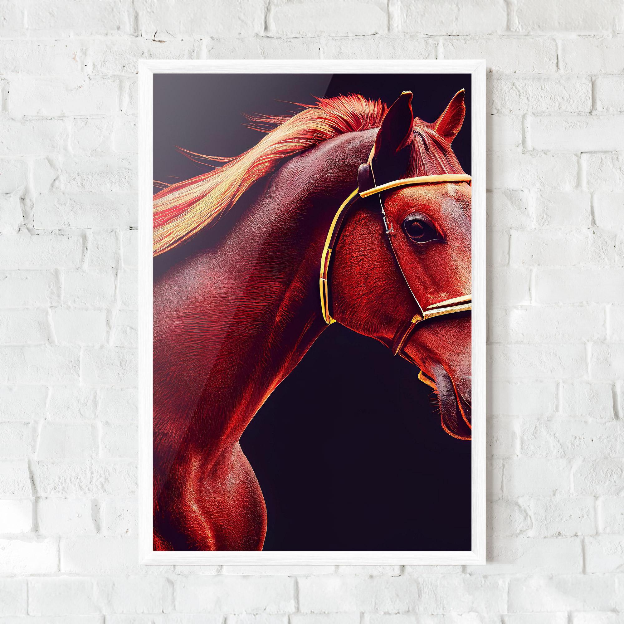 Keretezett Poszter Red Horse Portrait mockup 0