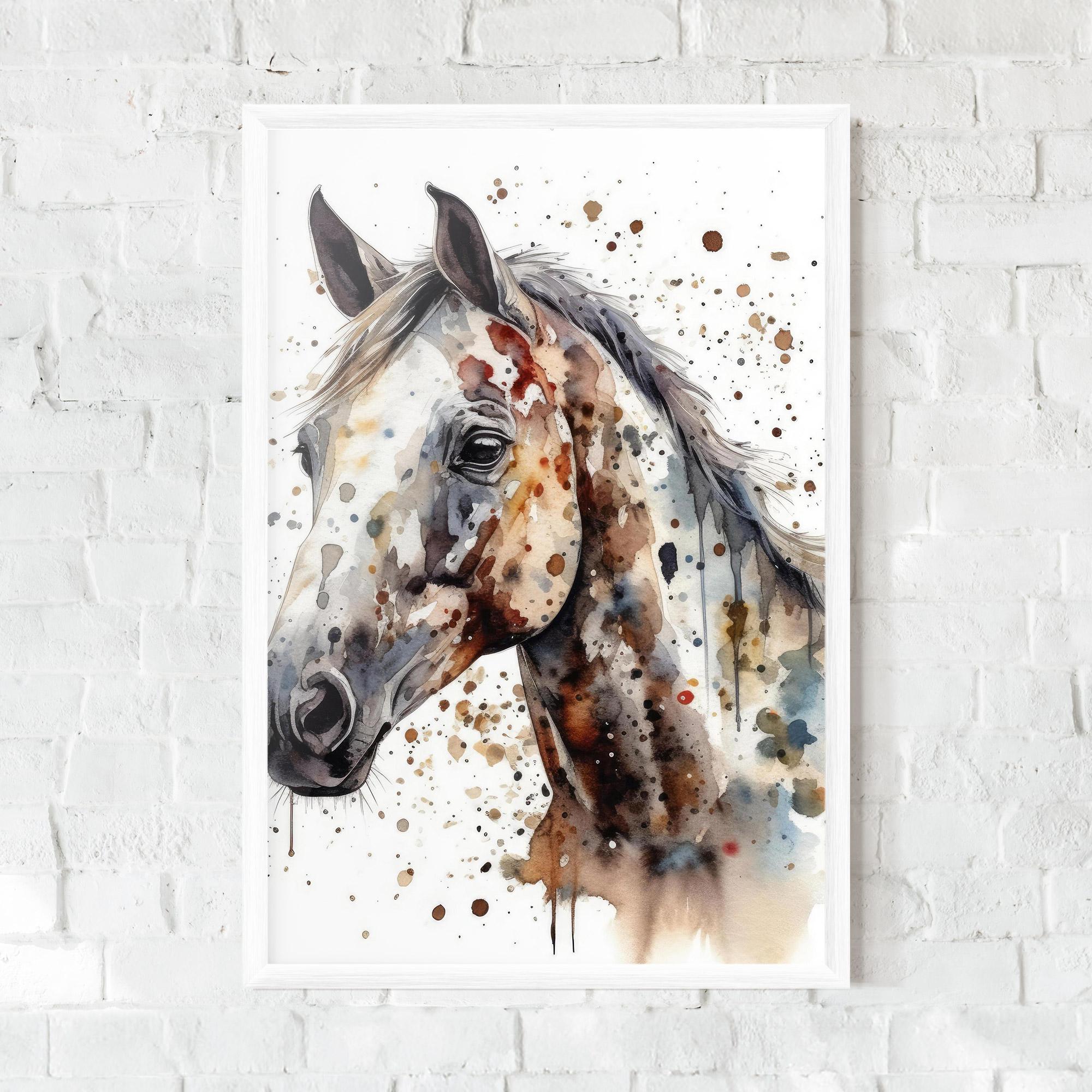 Keretezett Poszter Watercolor Horse mockup 0