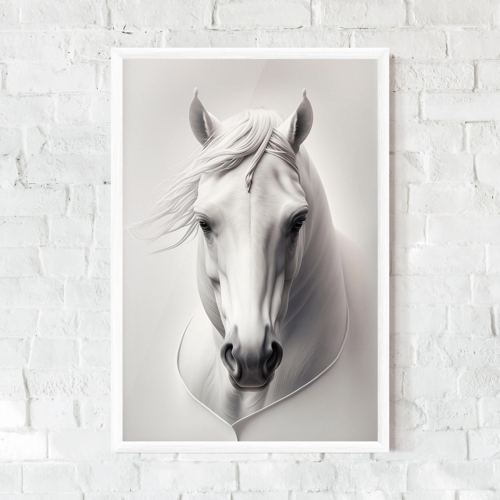 White Horse Portrait mockup 0