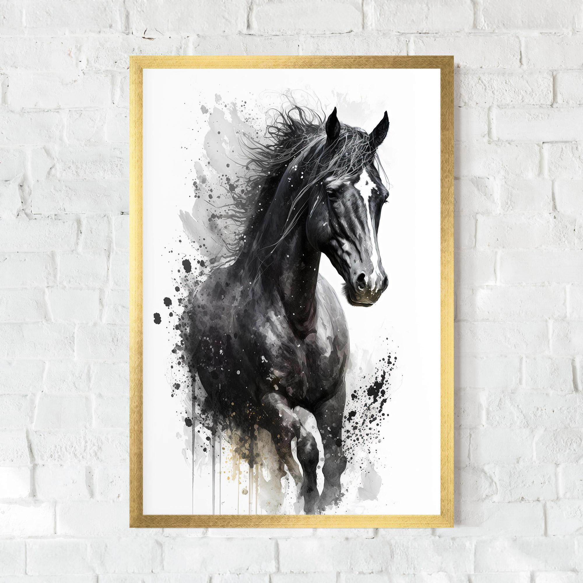 Keretezett Poszter Black Horse mockup 0
