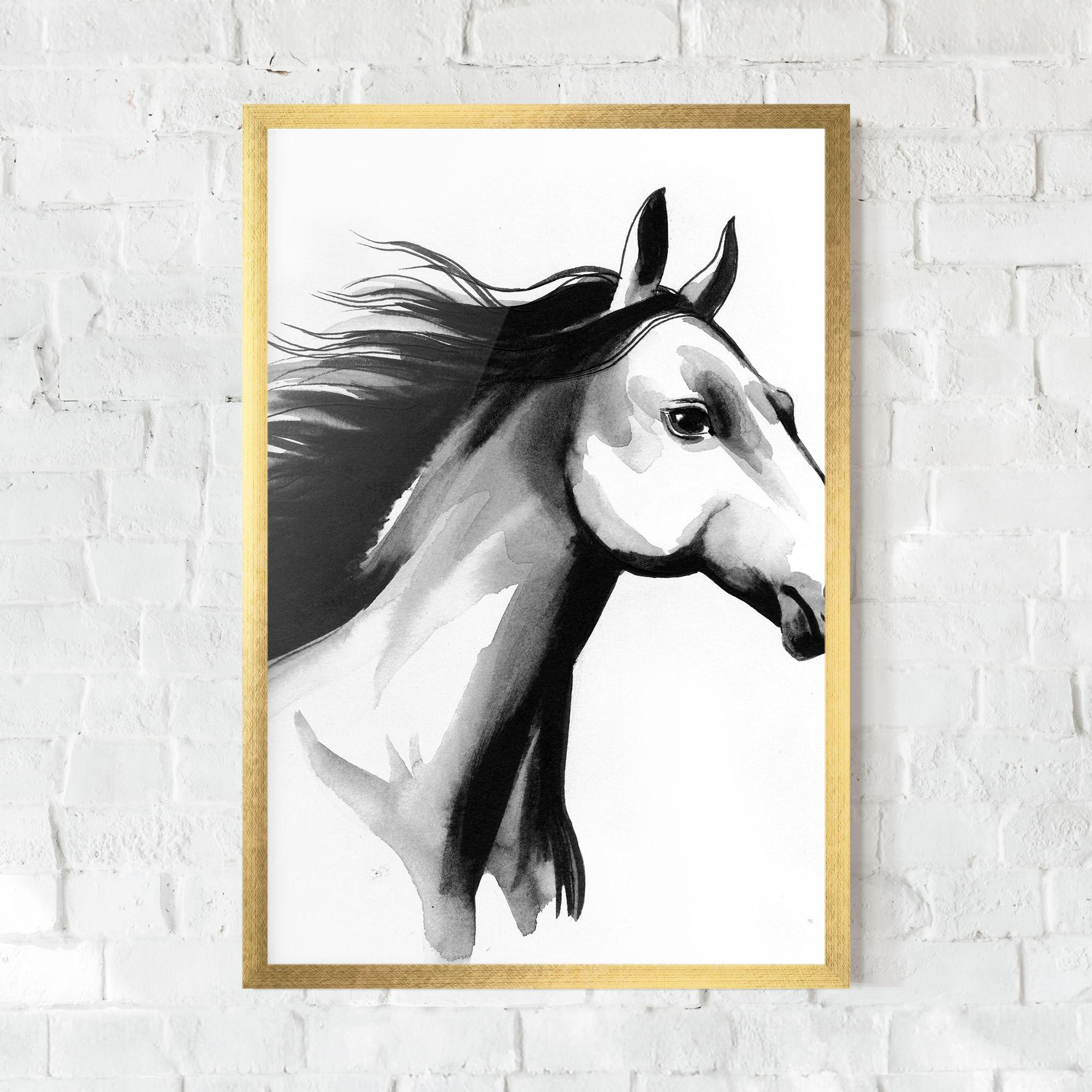 Keretezett Poszter Ink Watercolor Horse mockup 0
