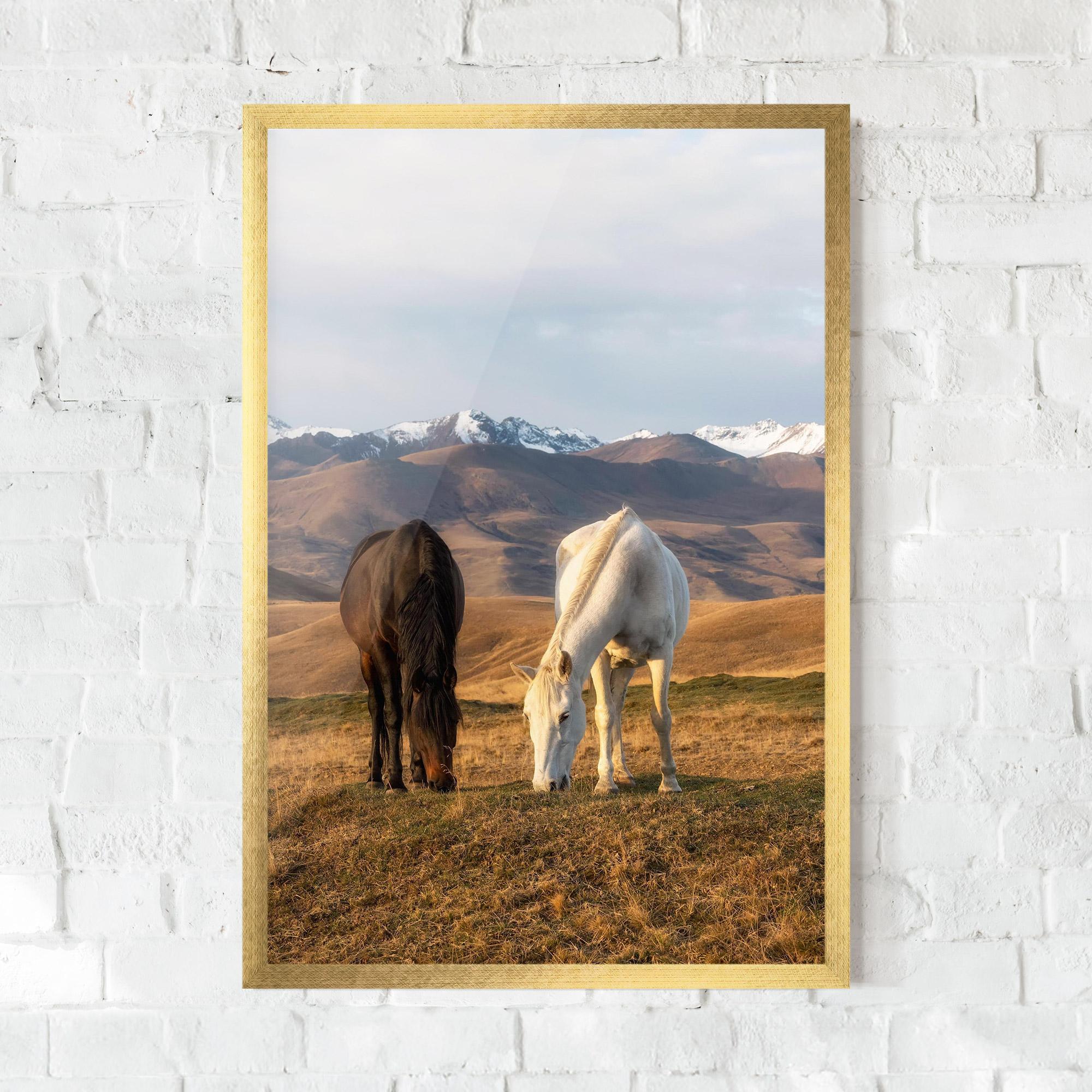 Keretezett Poszter Mountain Horses mockup 0