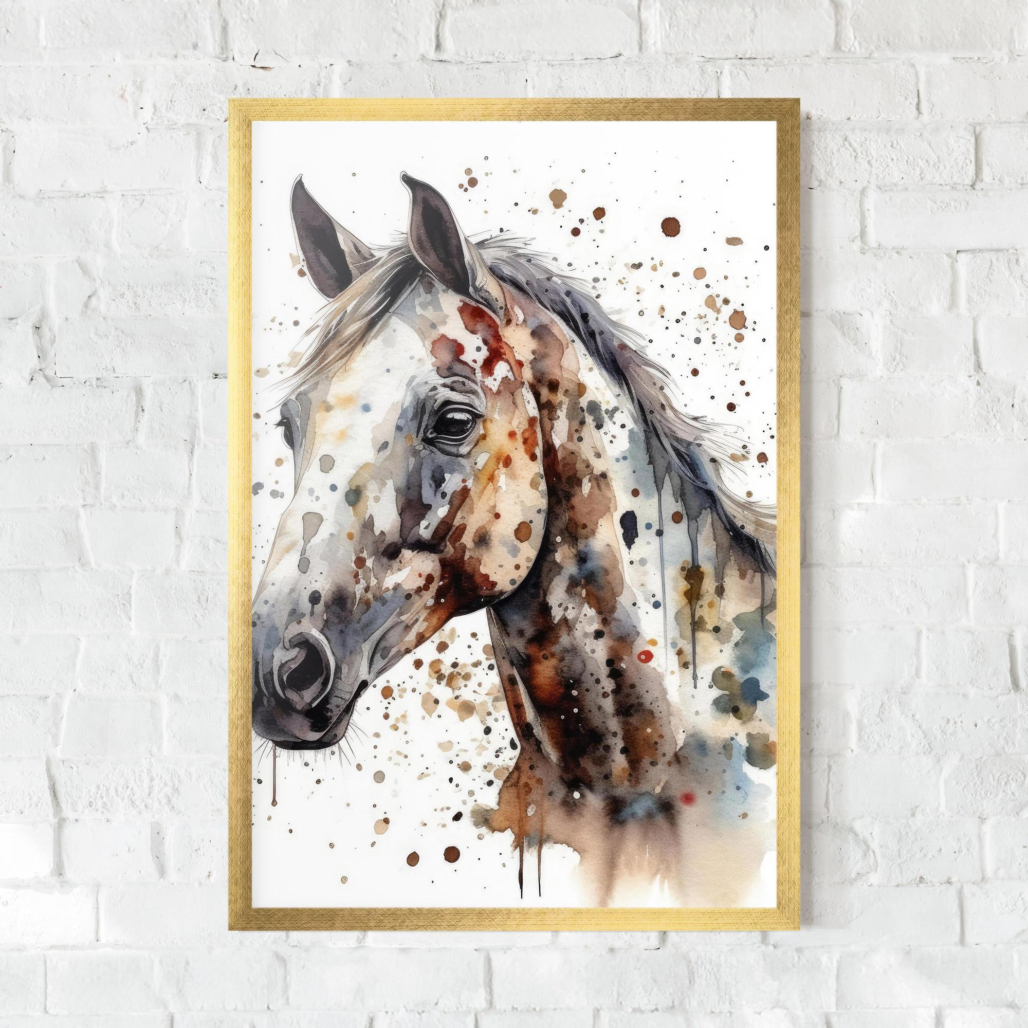 Keretezett Poszter Watercolor Horse mockup 0