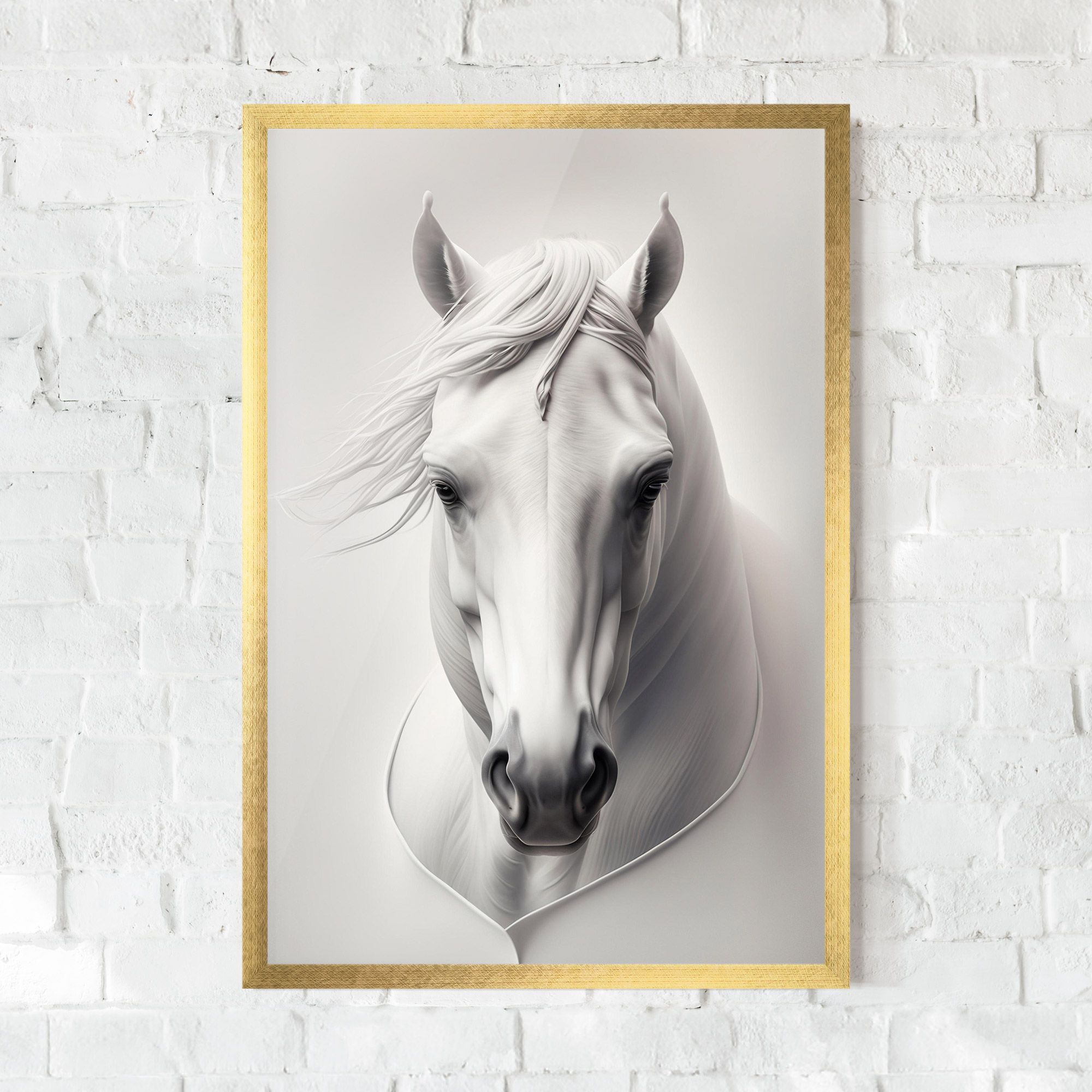 White Horse Portrait mockup 0