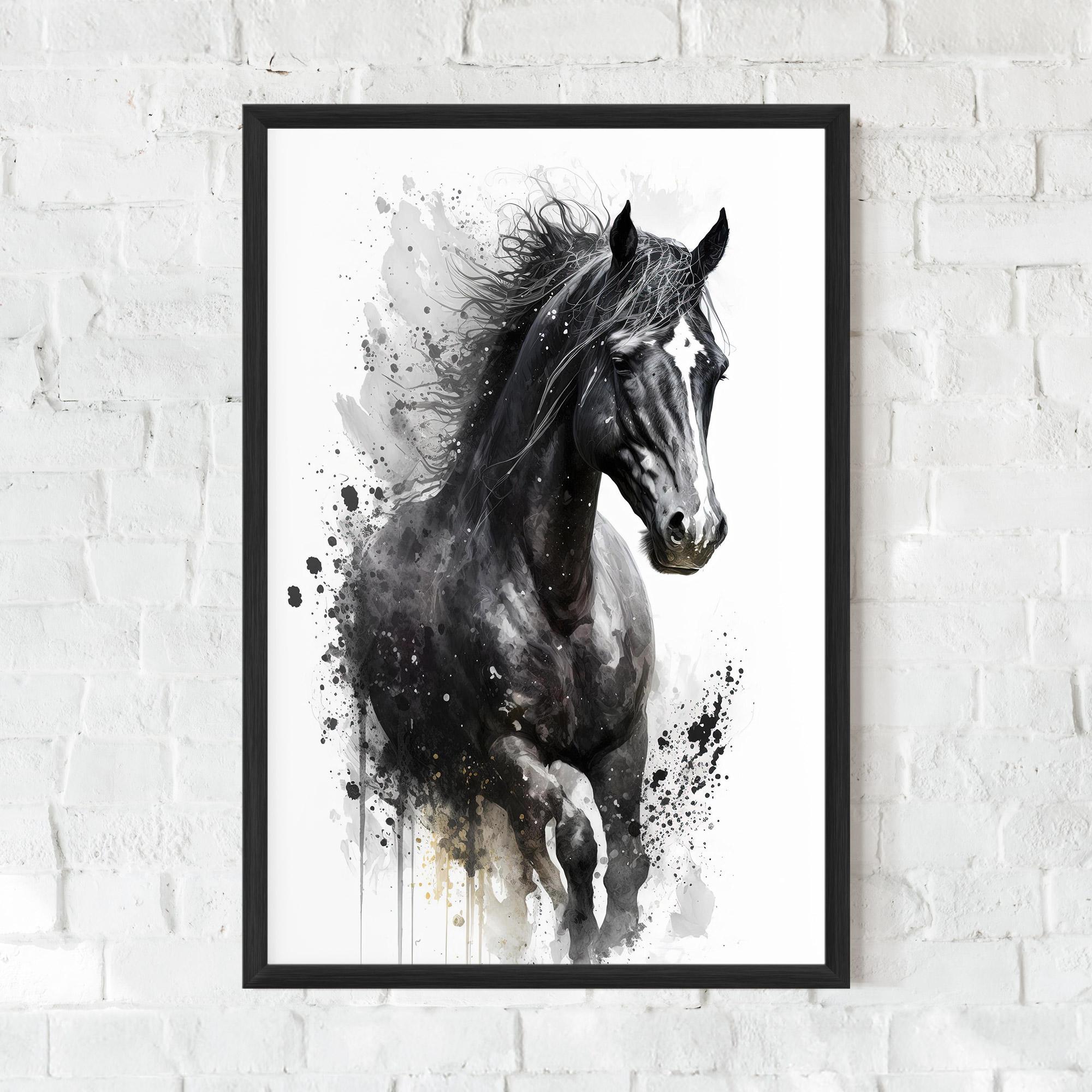 Keretezett Poszter Black Horse mockup 0