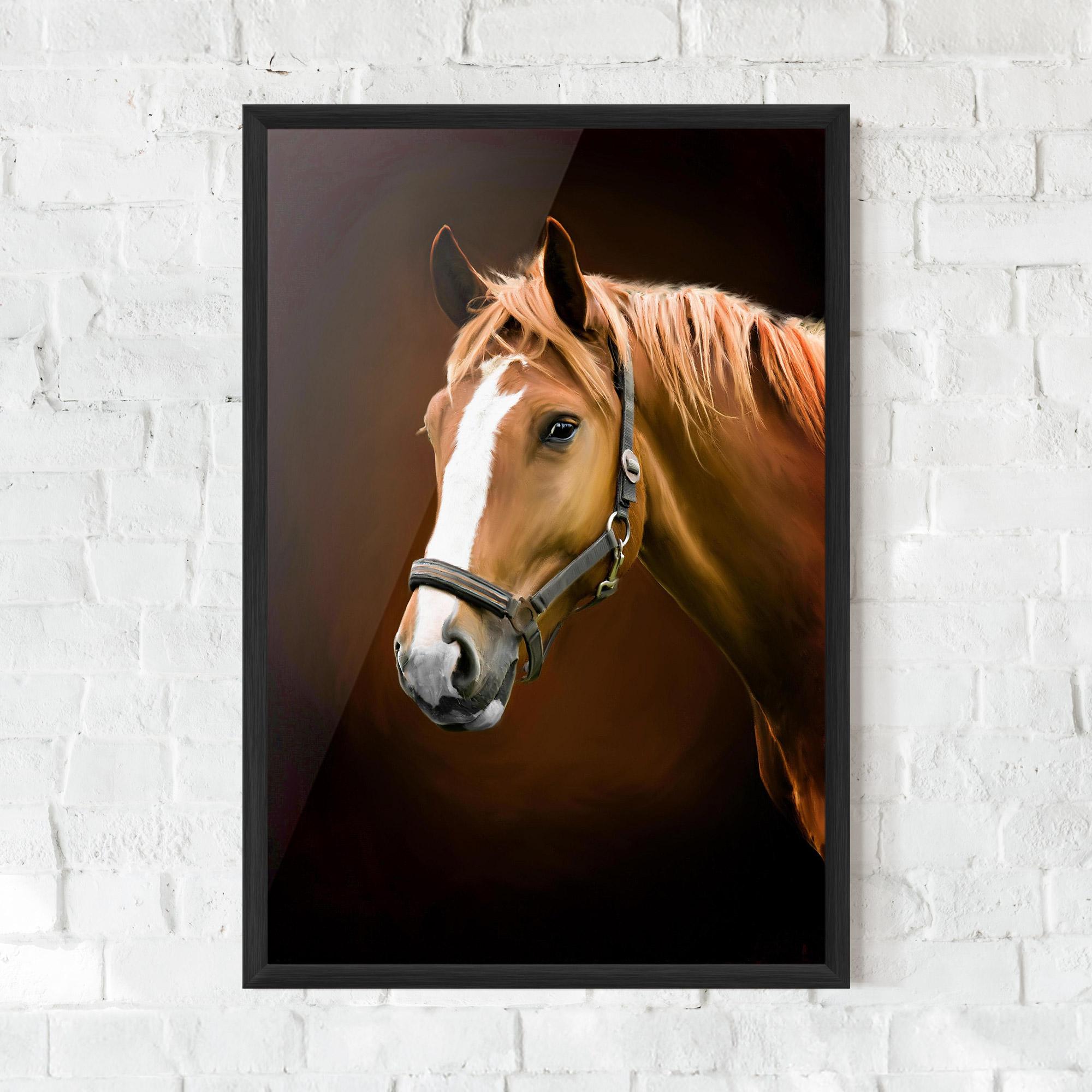 Keretezett Poszter Digital Painted Horse mockup 0