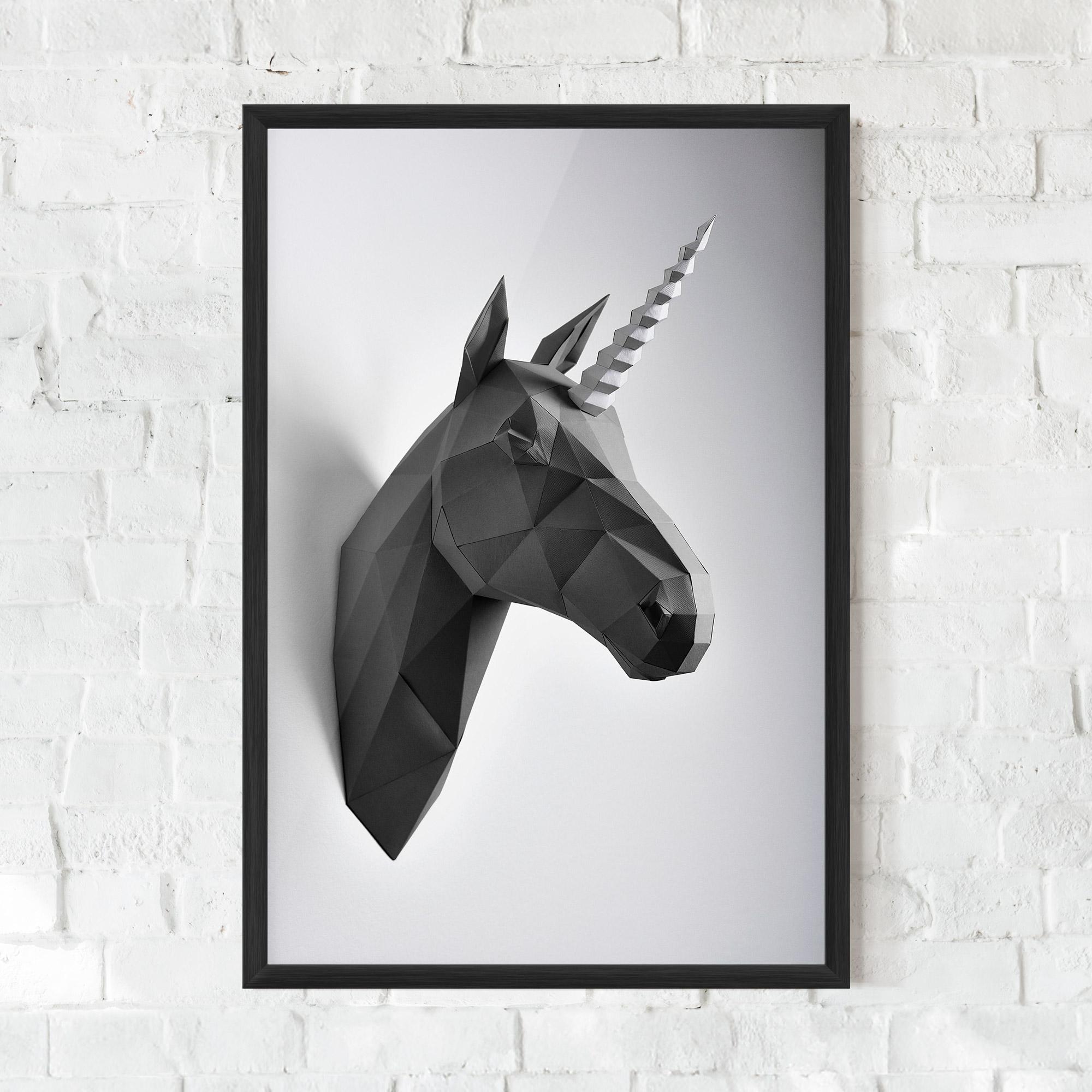 Keretezett Poszter Geometrical Unicorn mockup 0