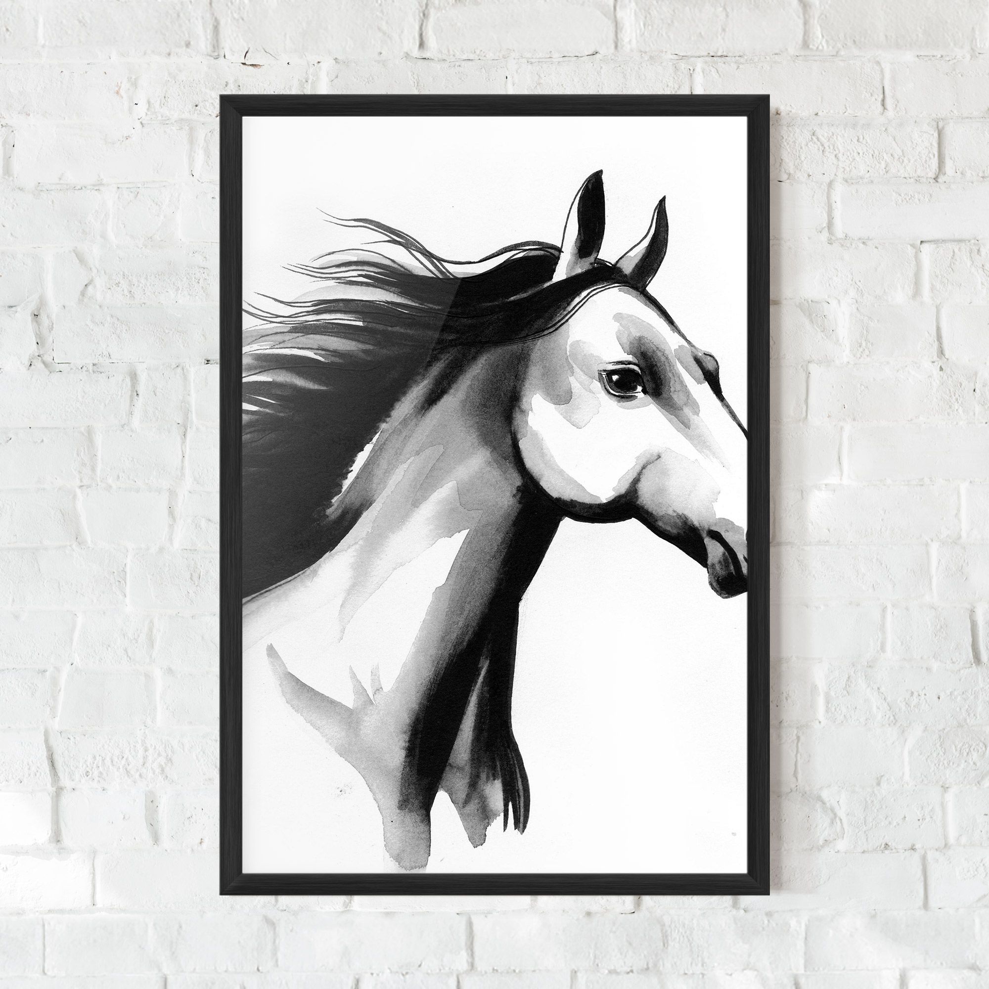 Ink Watercolor Horse mockup 0