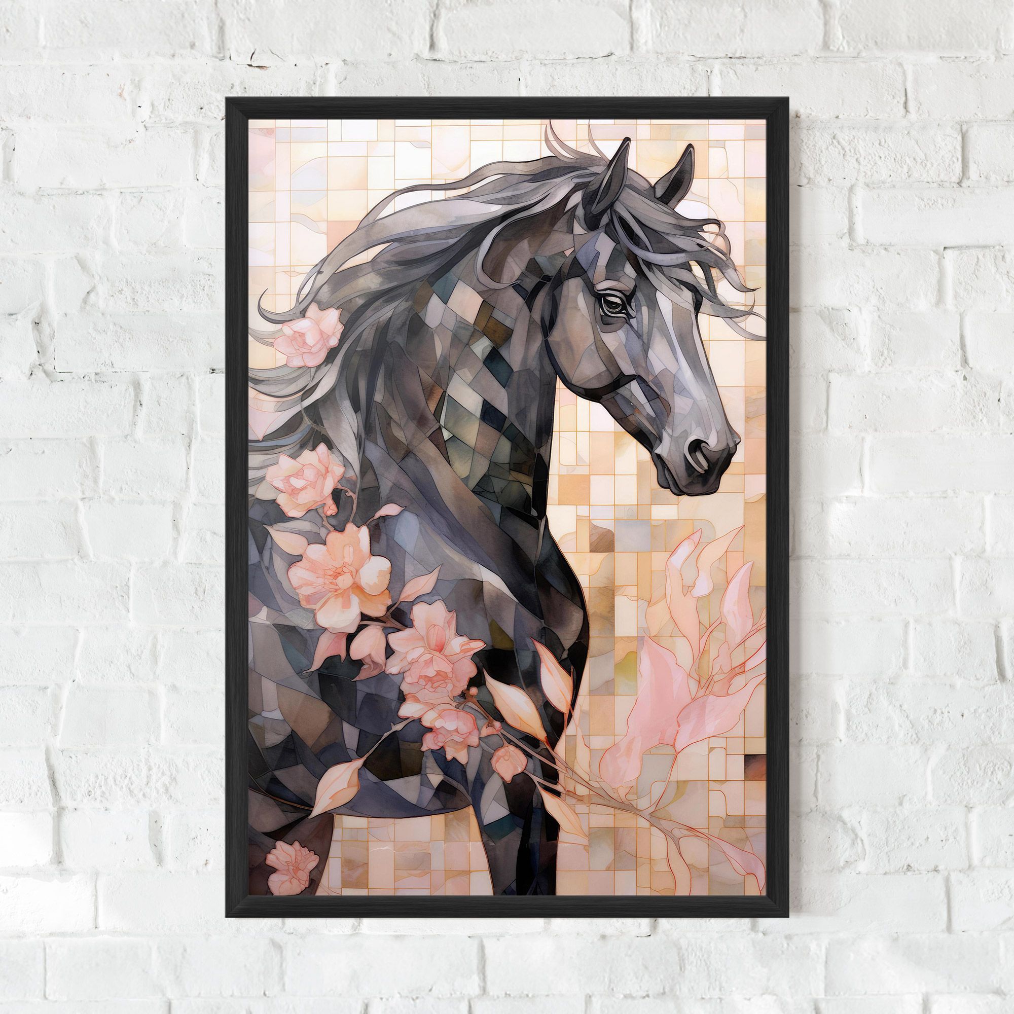Mosaic Painting Horse mockup 0