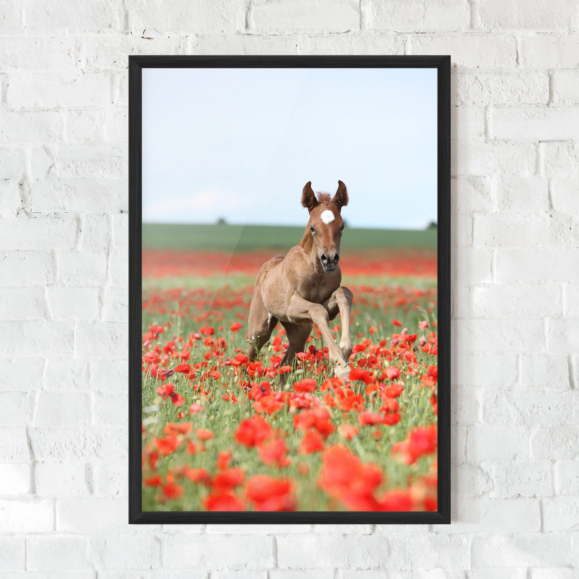 Red Flowers Horse mockup 0