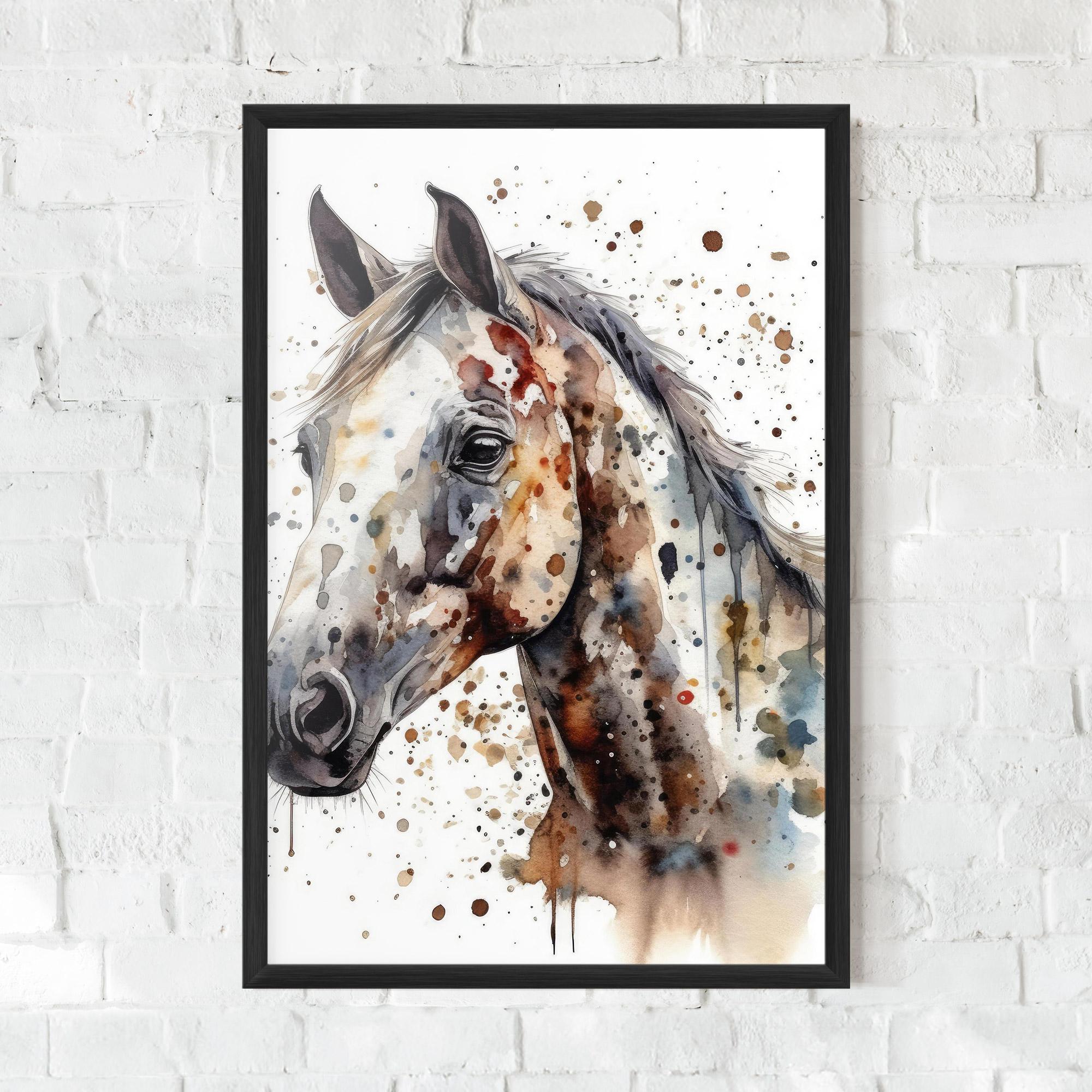 Keretezett Poszter Watercolor Horse mockup 0