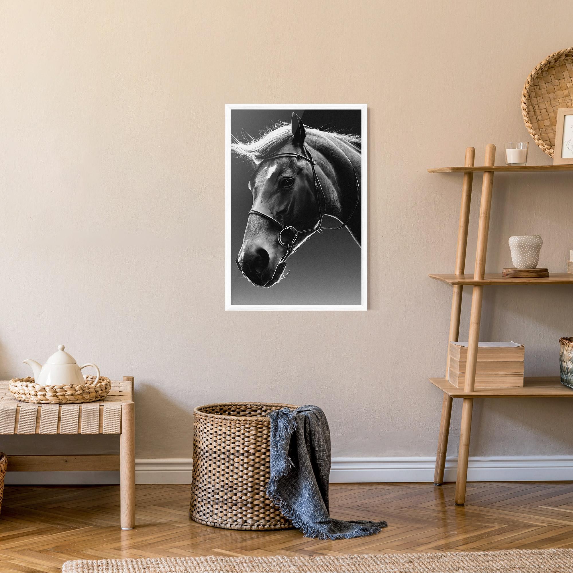 Keretezett Poszter Black Horse Profile mockup 9