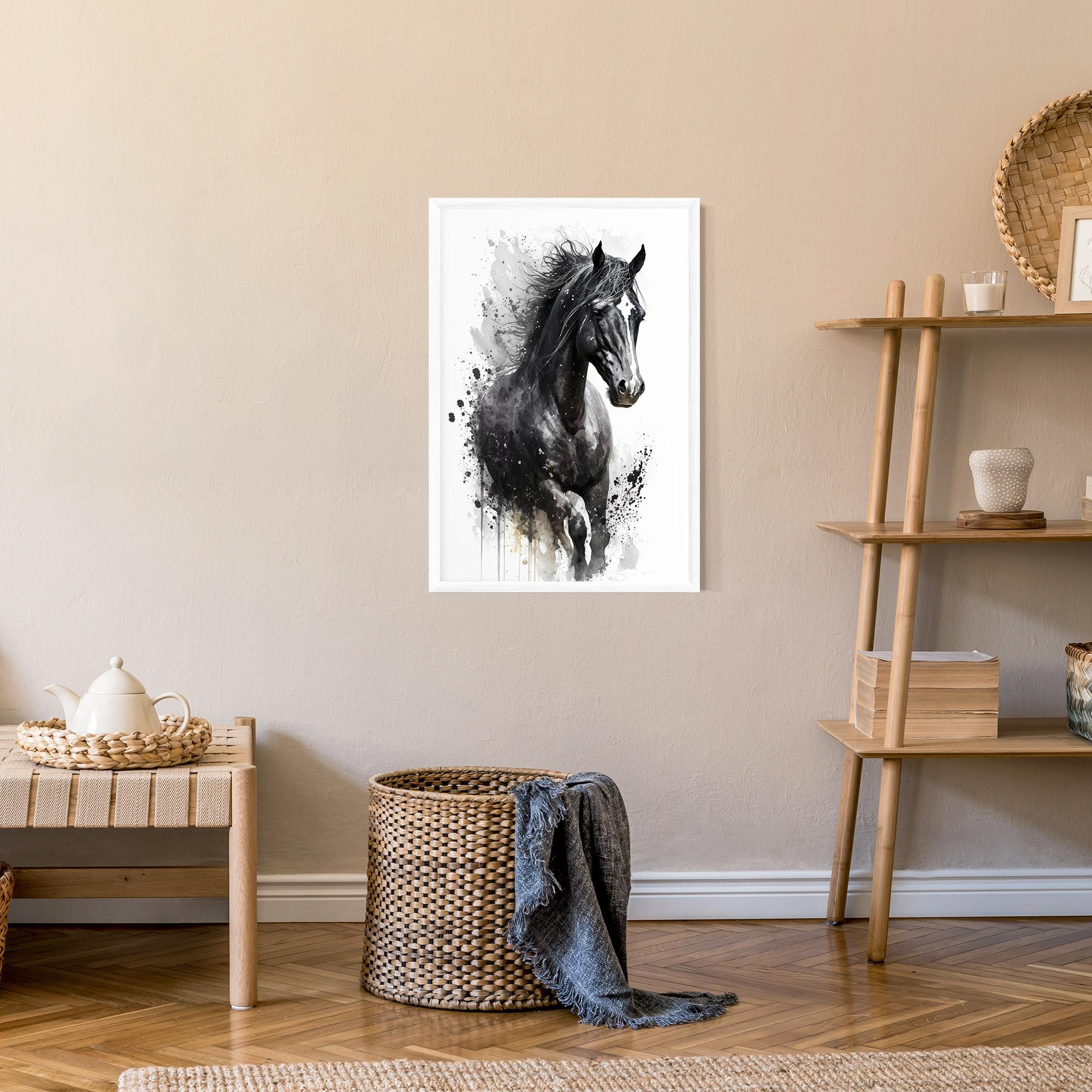 Keretezett Poszter Black Horse mockup 9