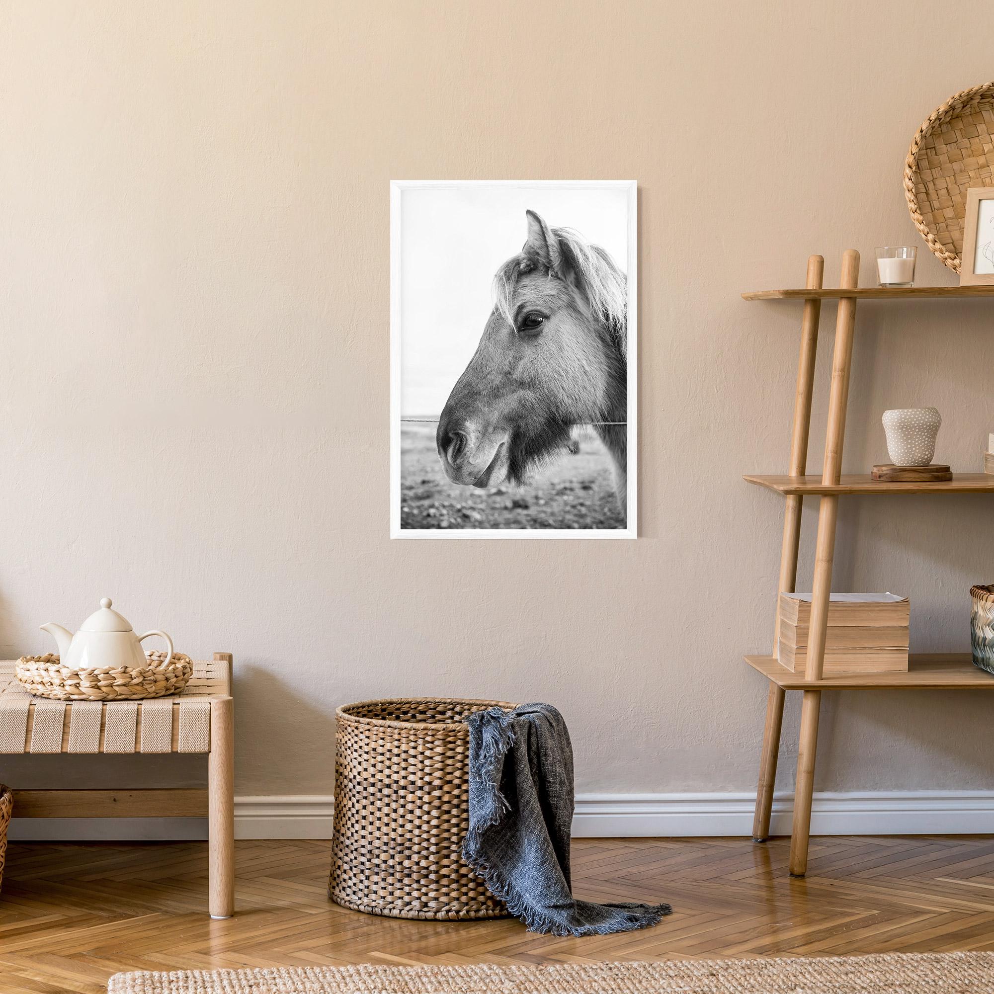 Keretezett Poszter Gray Horse Head mockup 9