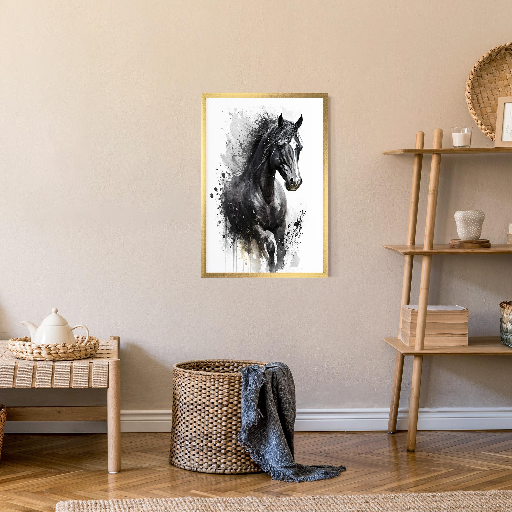 Keretezett Poszter Black Horse mockup 9