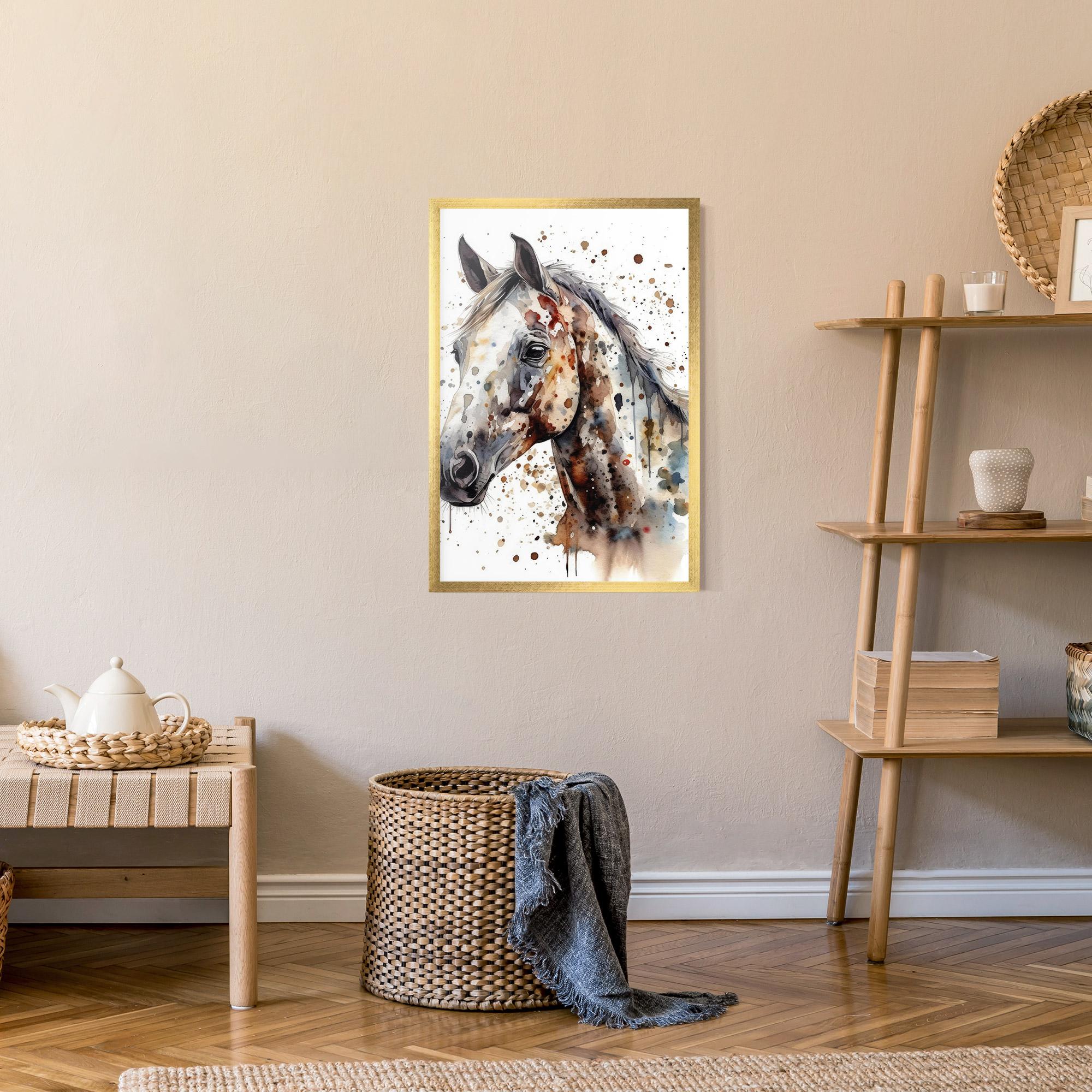 Keretezett Poszter Watercolor Horse mockup 9