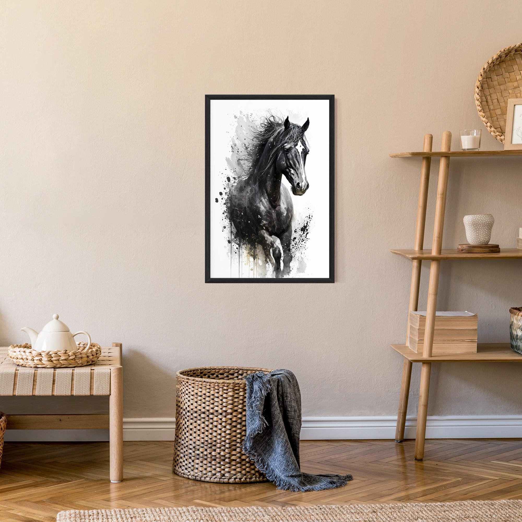 Keretezett Poszter Black Horse mockup 9