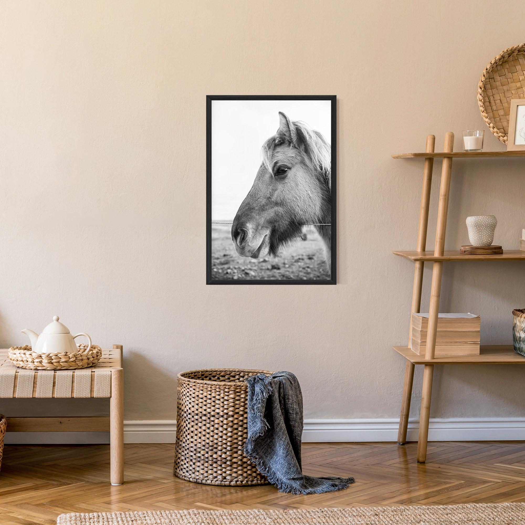 Keretezett Poszter Gray Horse Head mockup 9