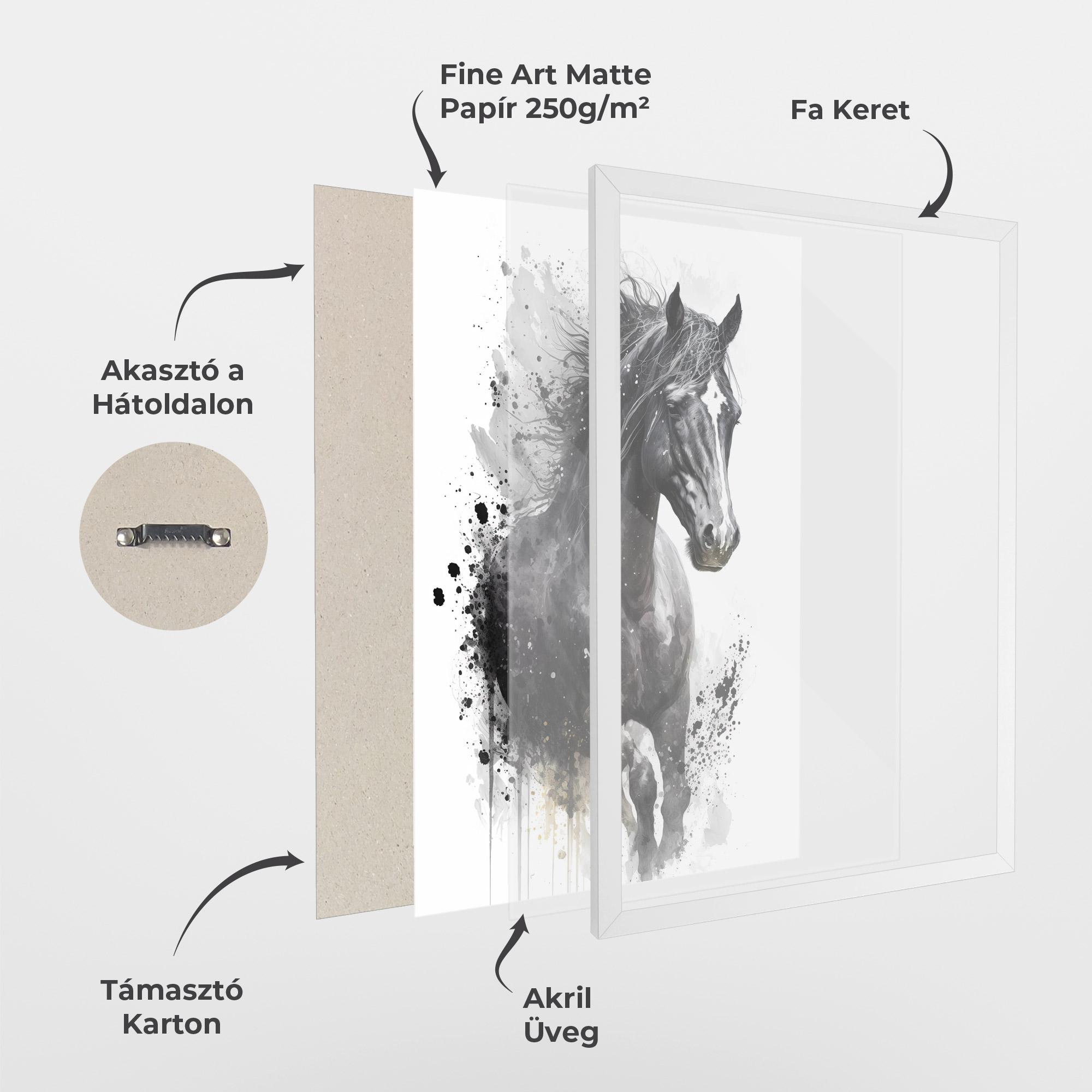 Keretezett Poszter Black Horse mockup 1