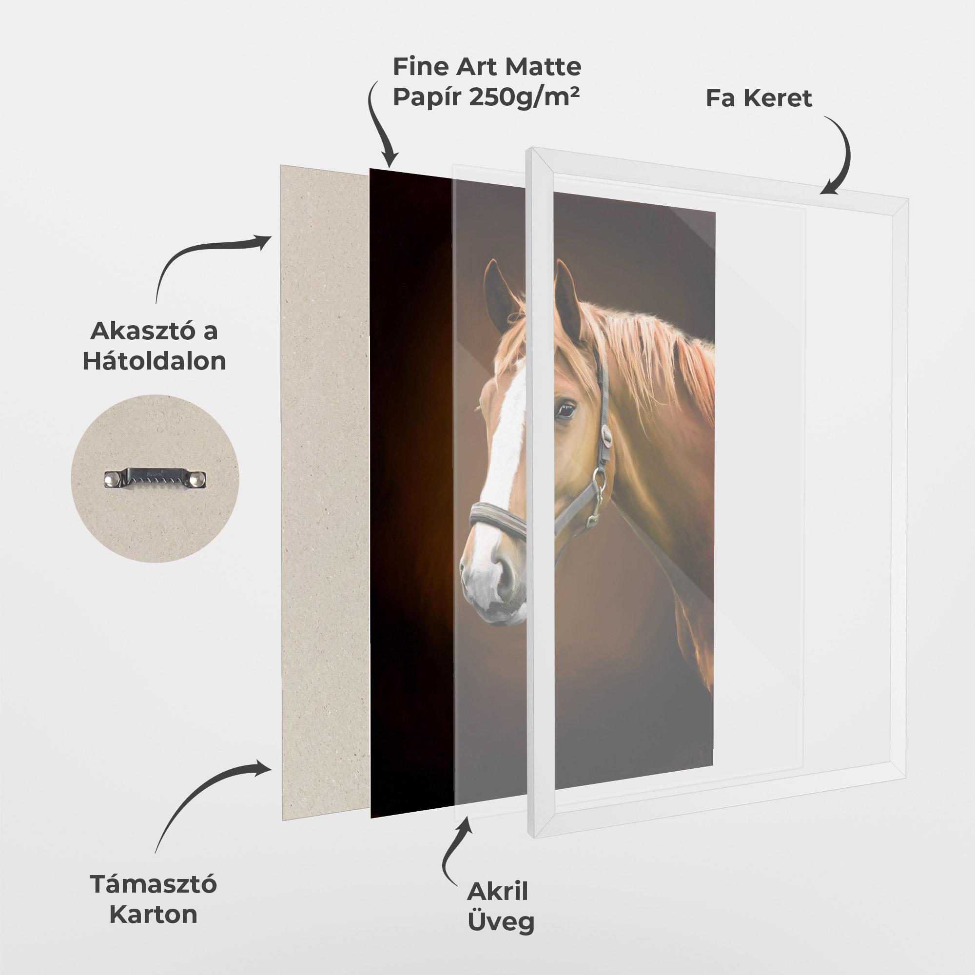 Keretezett Poszter Digital Painted Horse mockup 1