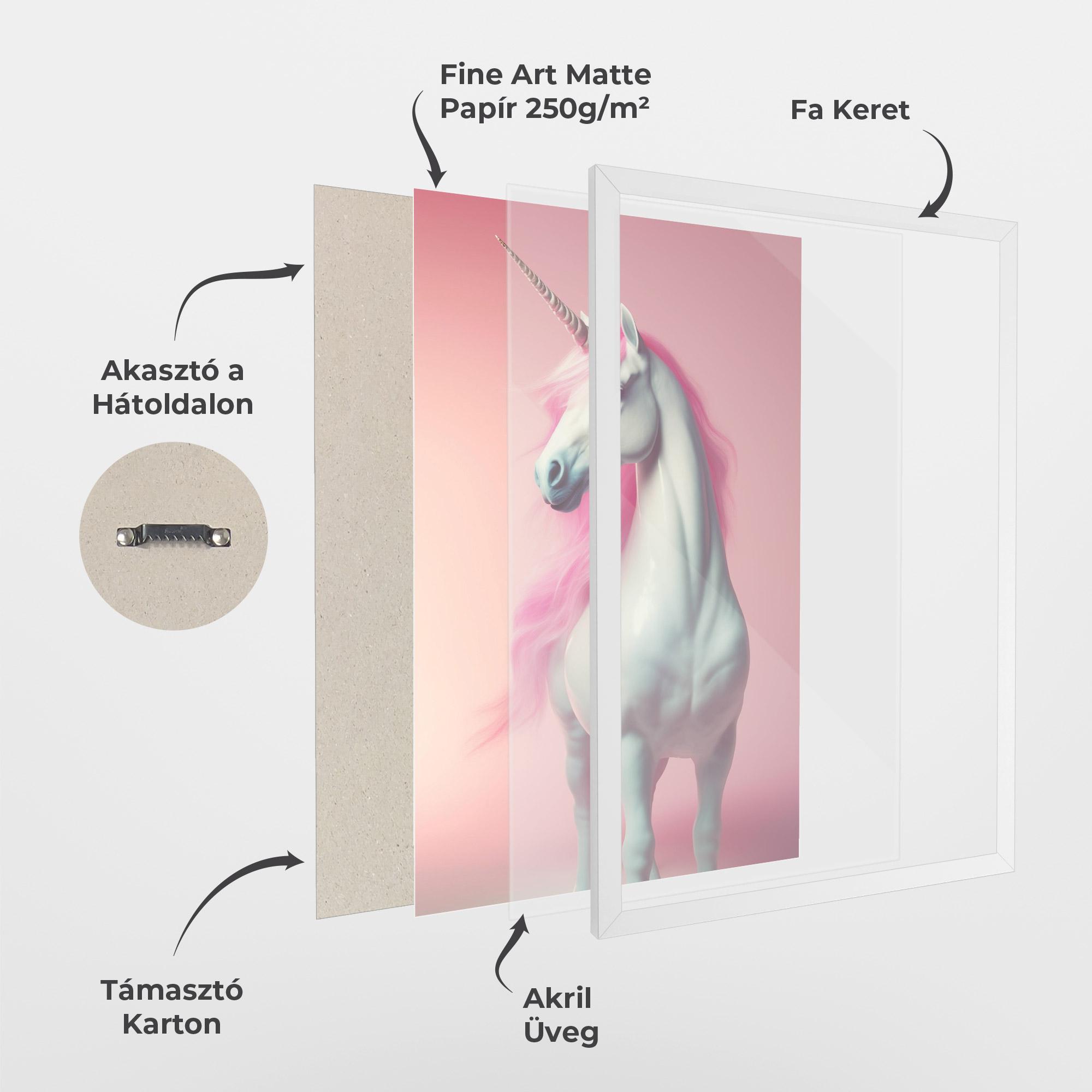 Keretezett Poszter Pink Unicorn mockup 1