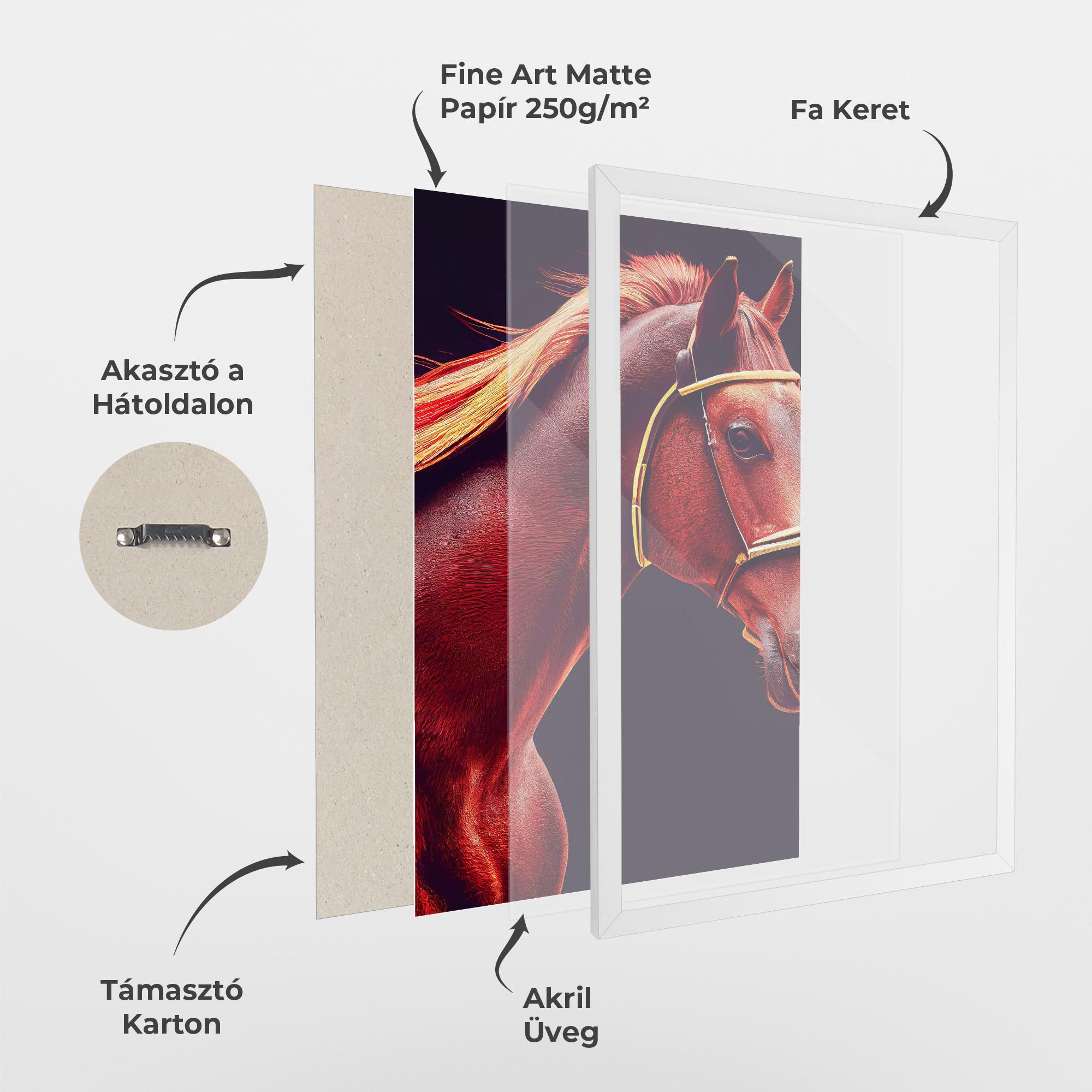 Keretezett Poszter Red Horse Portrait mockup 1