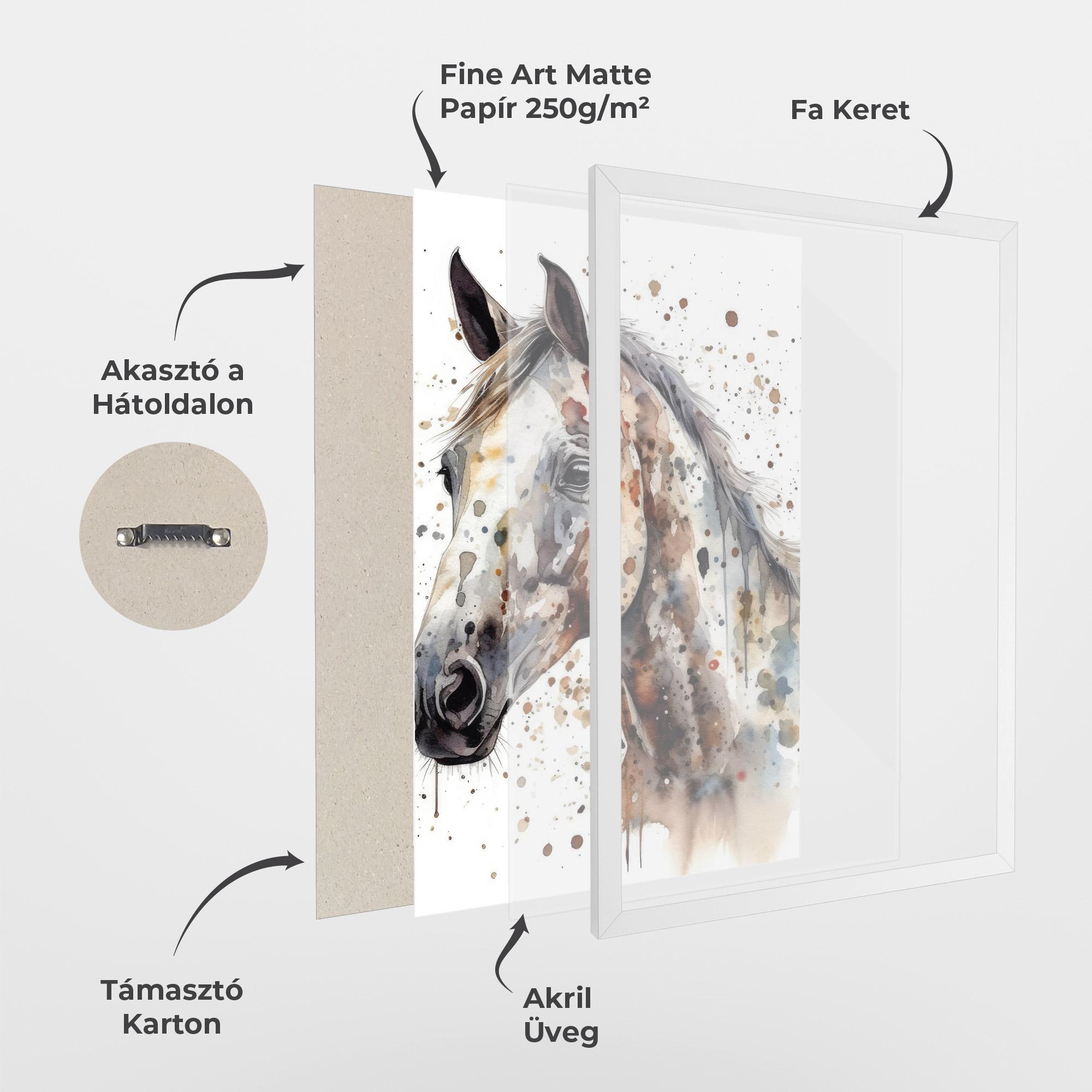 Keretezett Poszter Watercolor Horse mockup 1