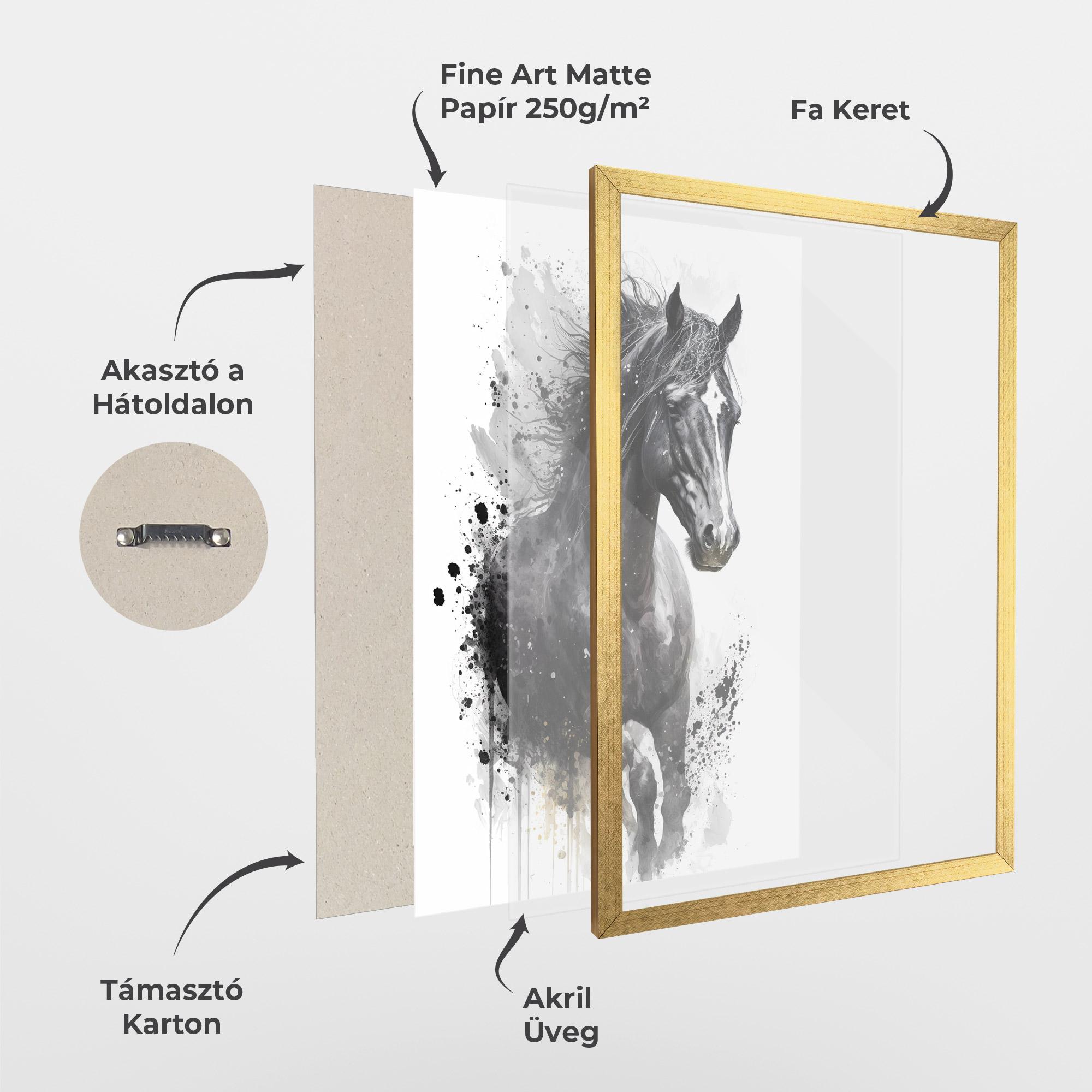 Keretezett Poszter Black Horse mockup 1