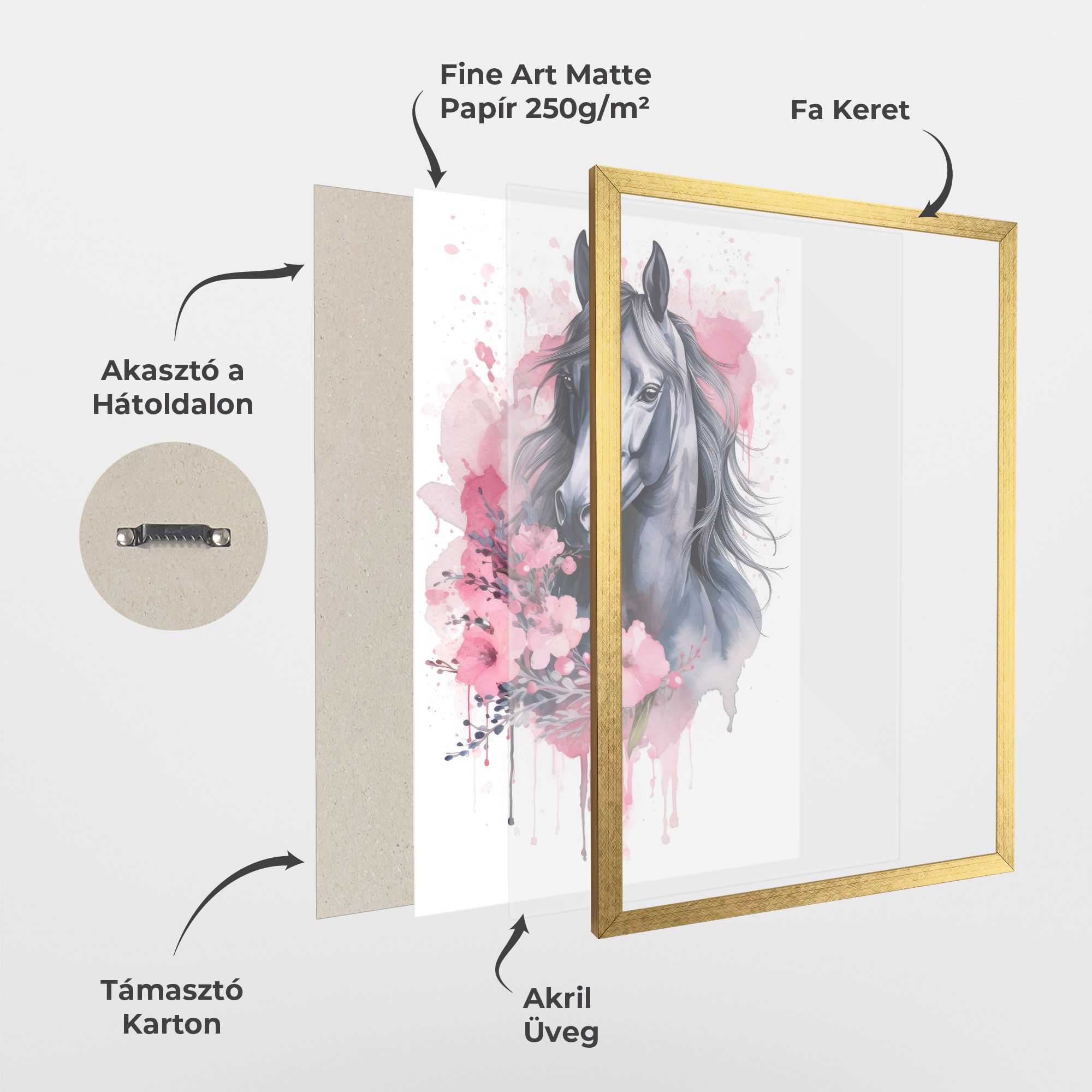Pink Flowers Horse mockup 1