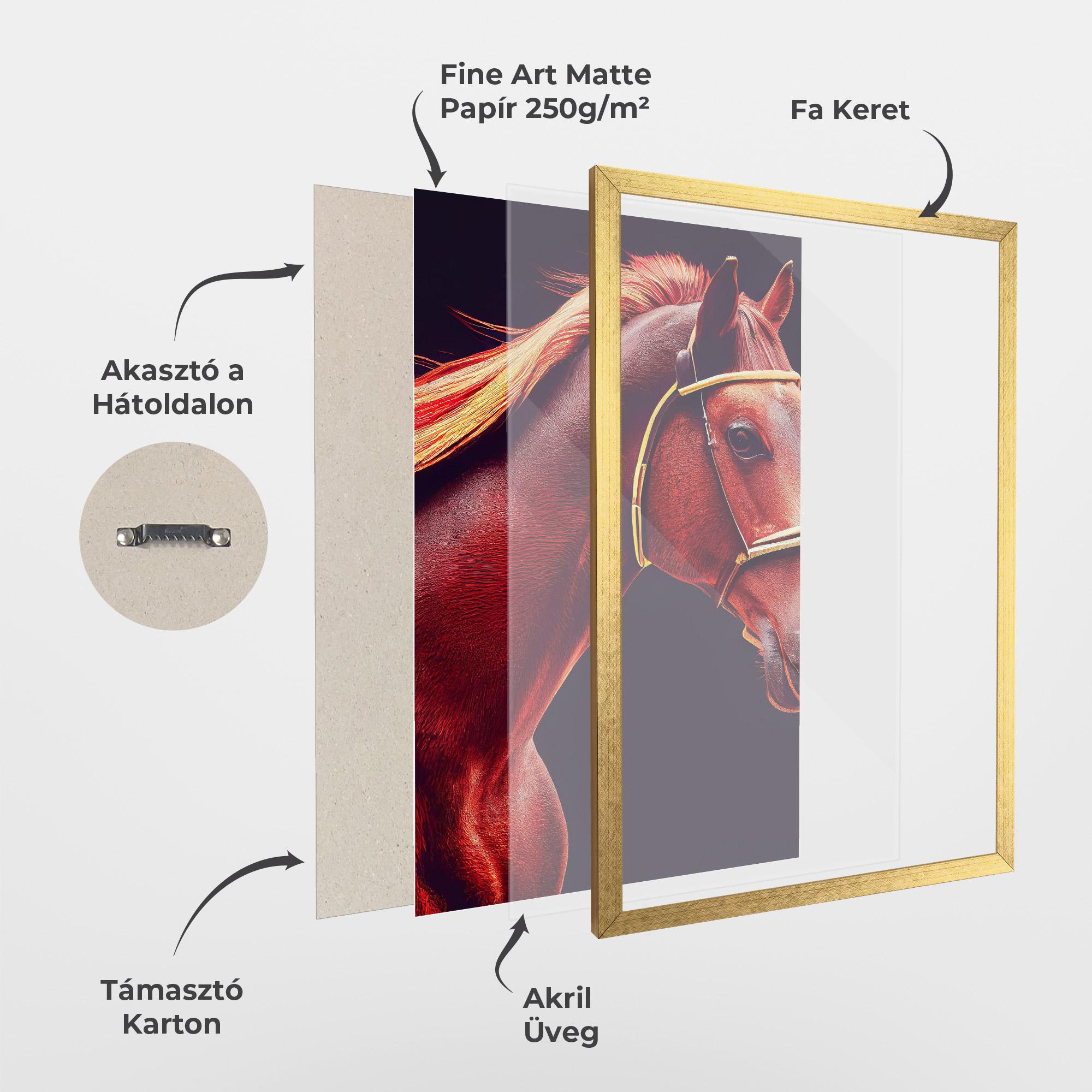 Keretezett Poszter Red Horse Portrait mockup 1