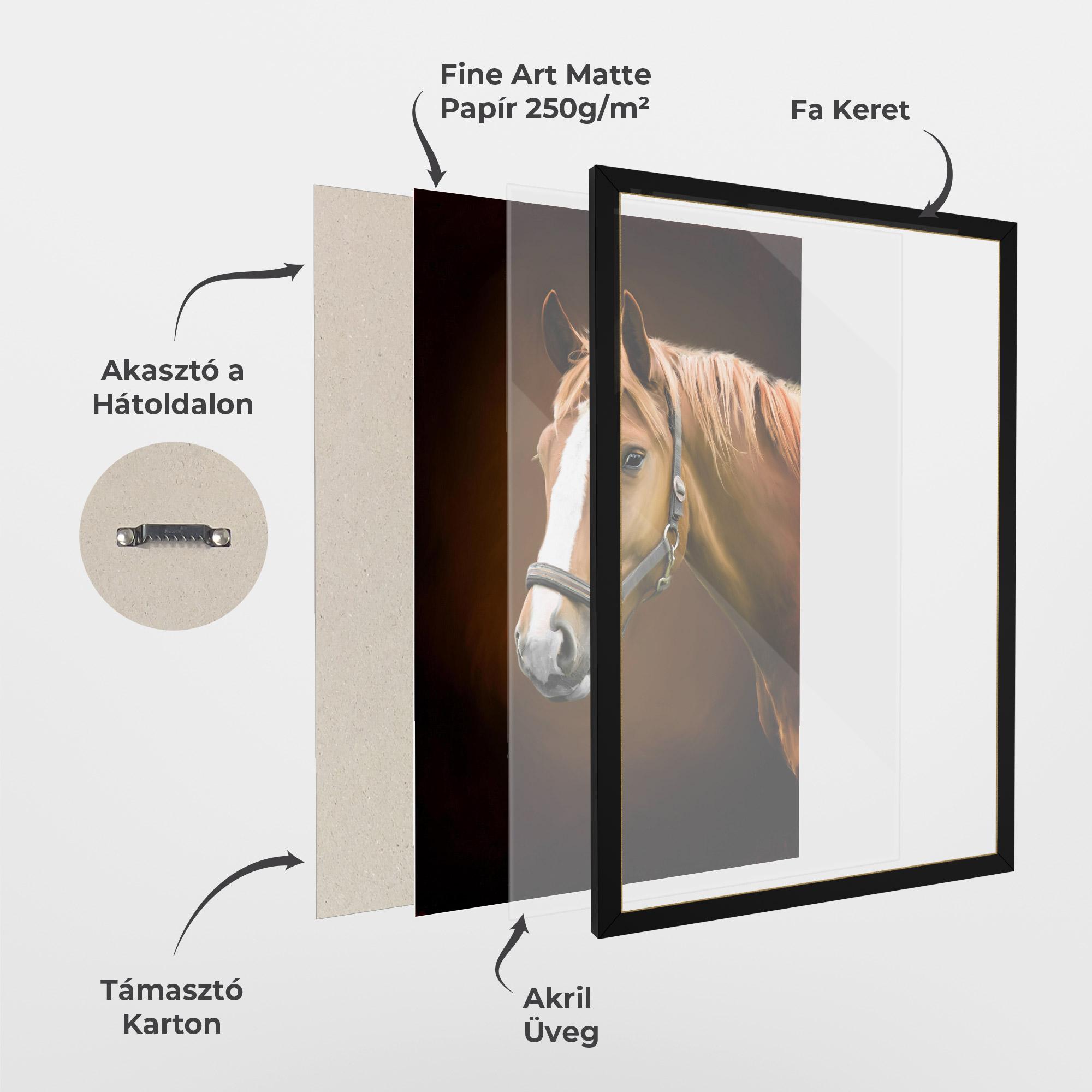 Keretezett Poszter Digital Painted Horse mockup 1
