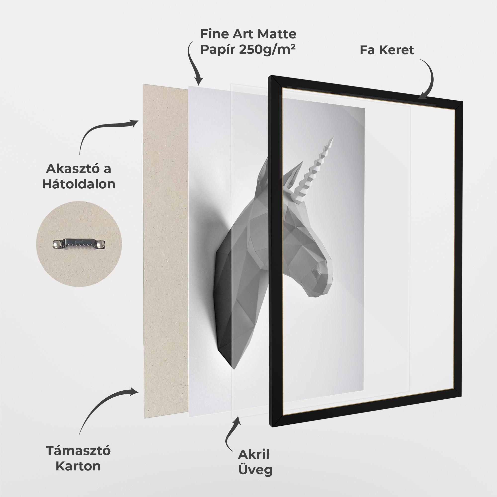 Keretezett Poszter Geometrical Unicorn mockup 1