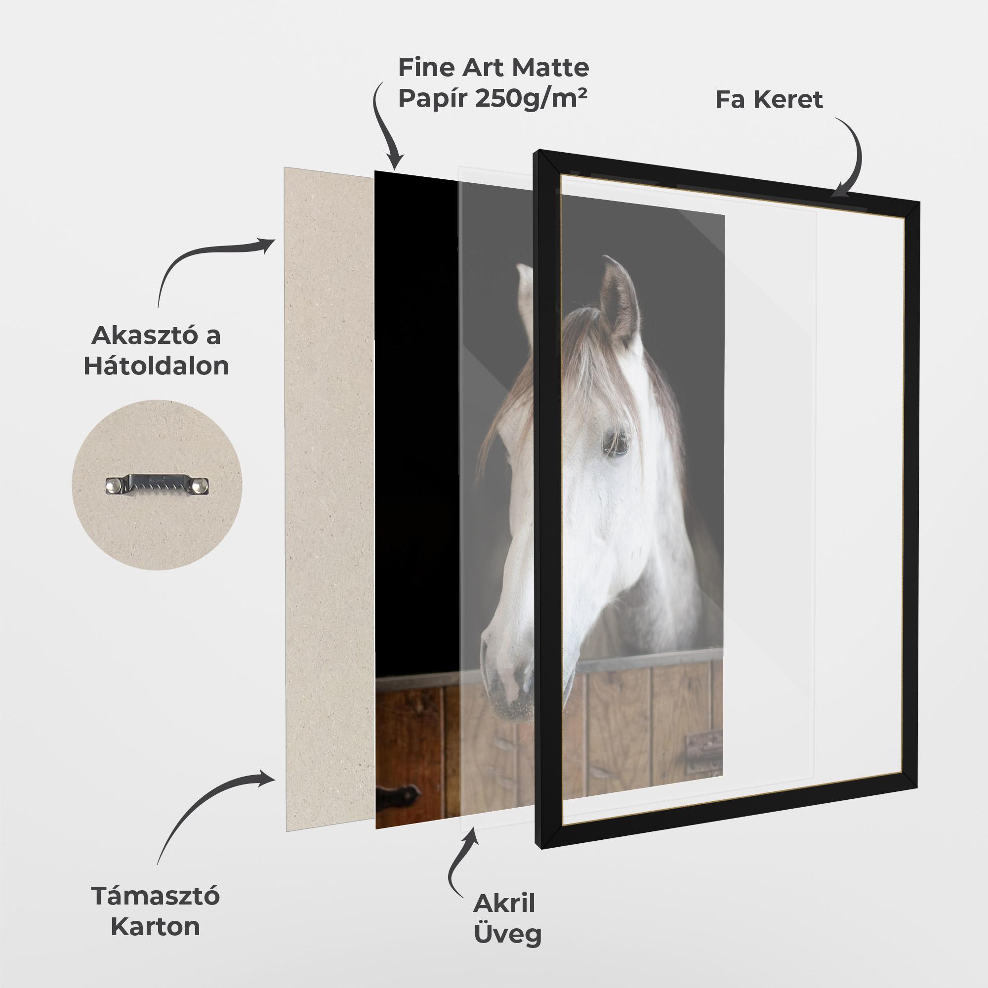 Keretezett Poszter Grey Horse Head mockup 1