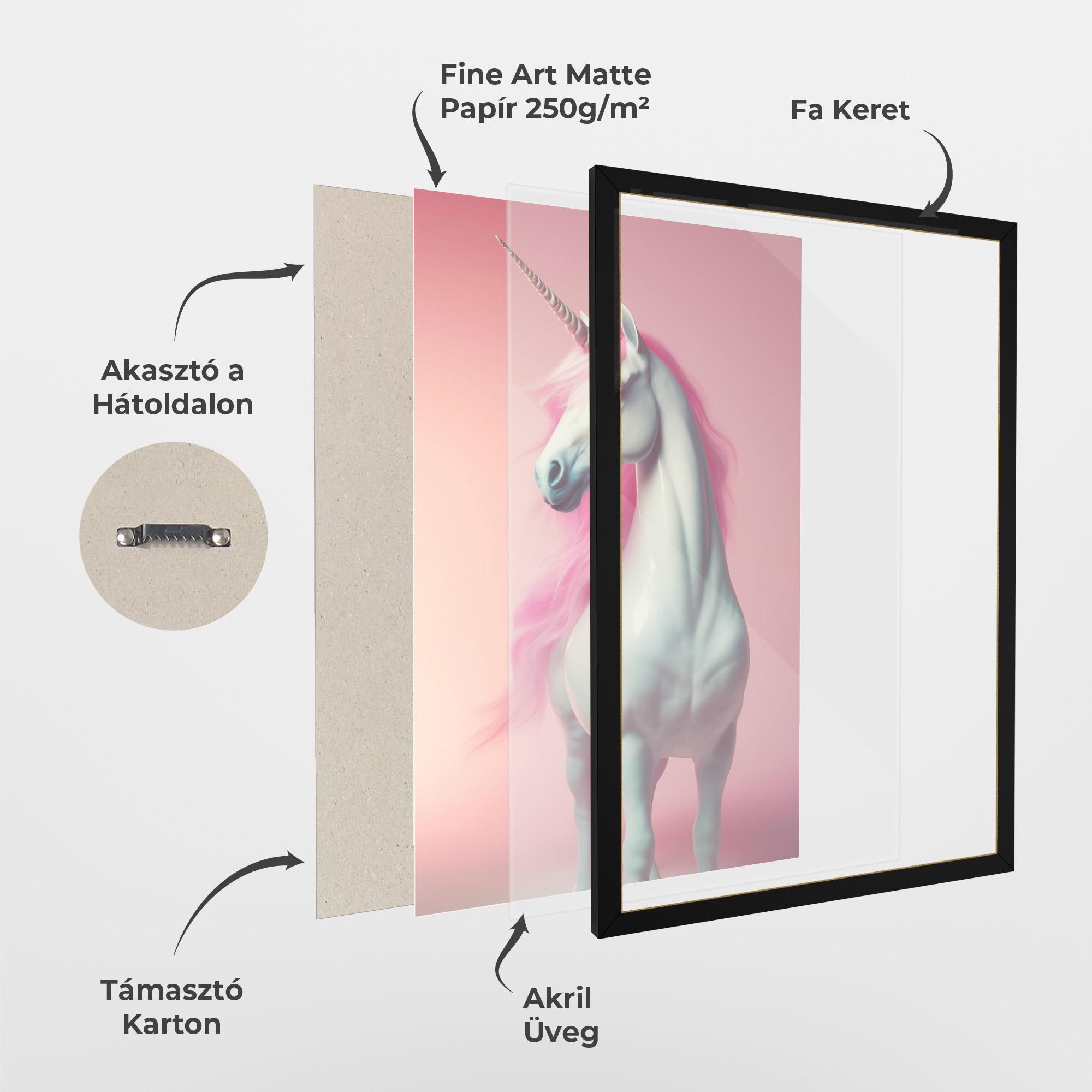 Keretezett Poszter Pink Unicorn mockup 1