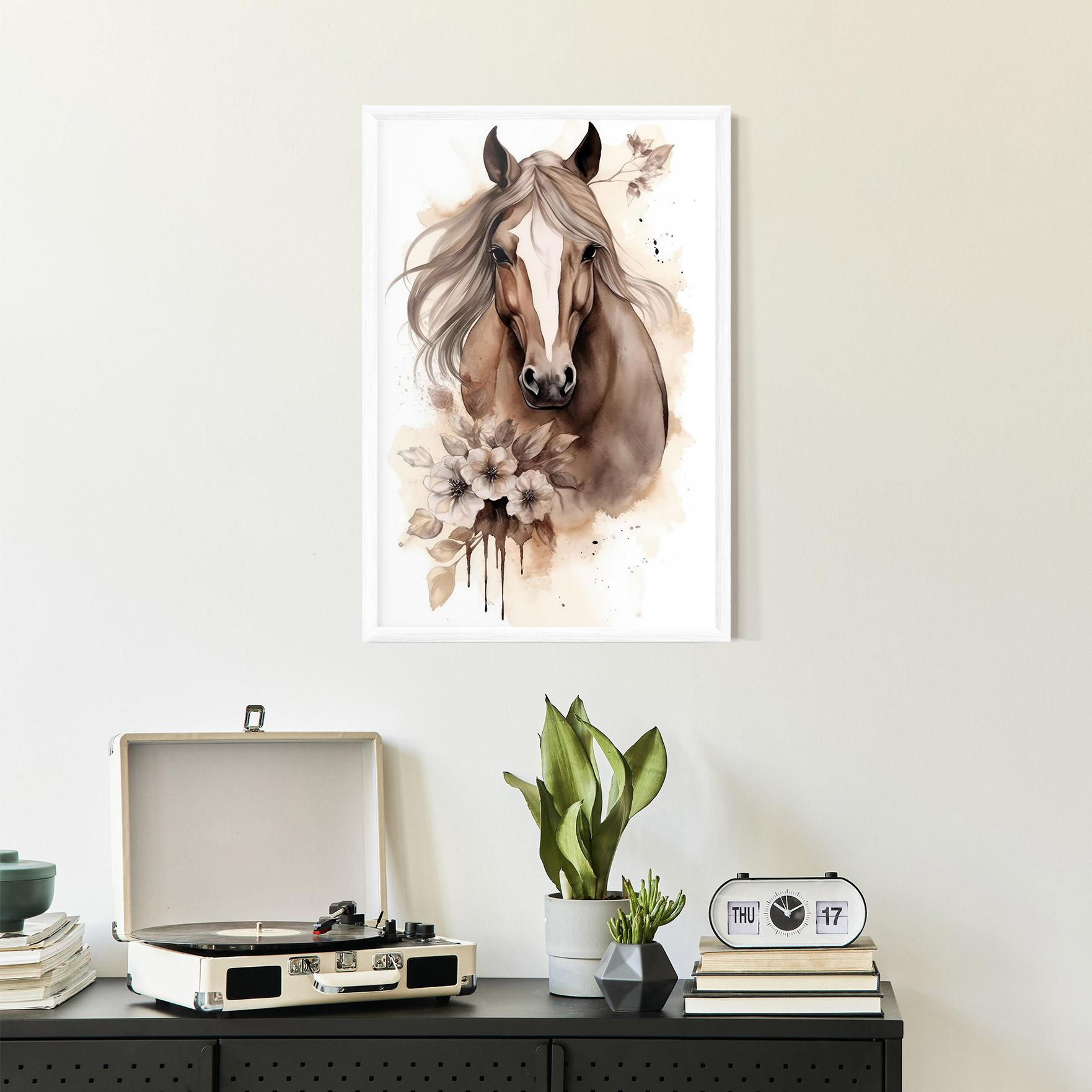 Keretezett Poszter Flower Brown Horse mockup 2