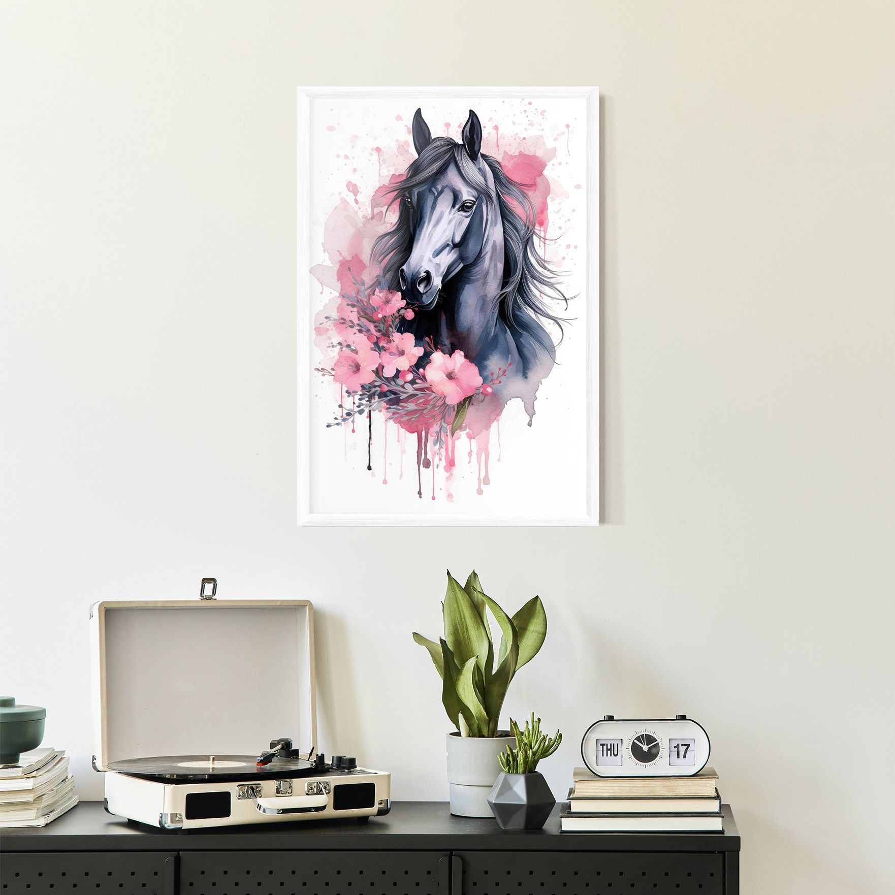 Pink Flowers Horse mockup 2