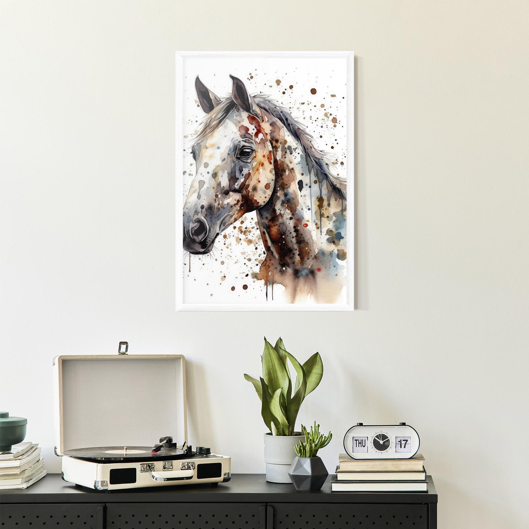 Keretezett Poszter Watercolor Horse mockup 2