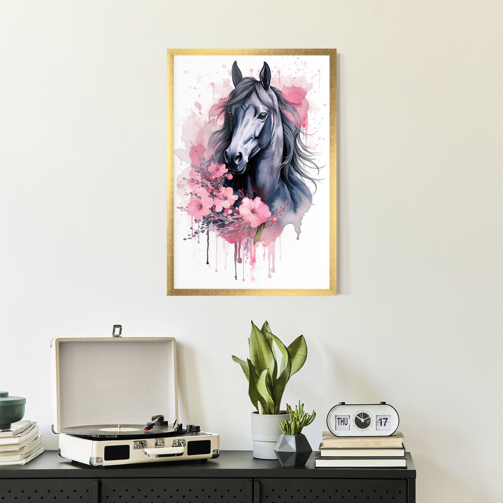 Pink Flowers Horse mockup 2