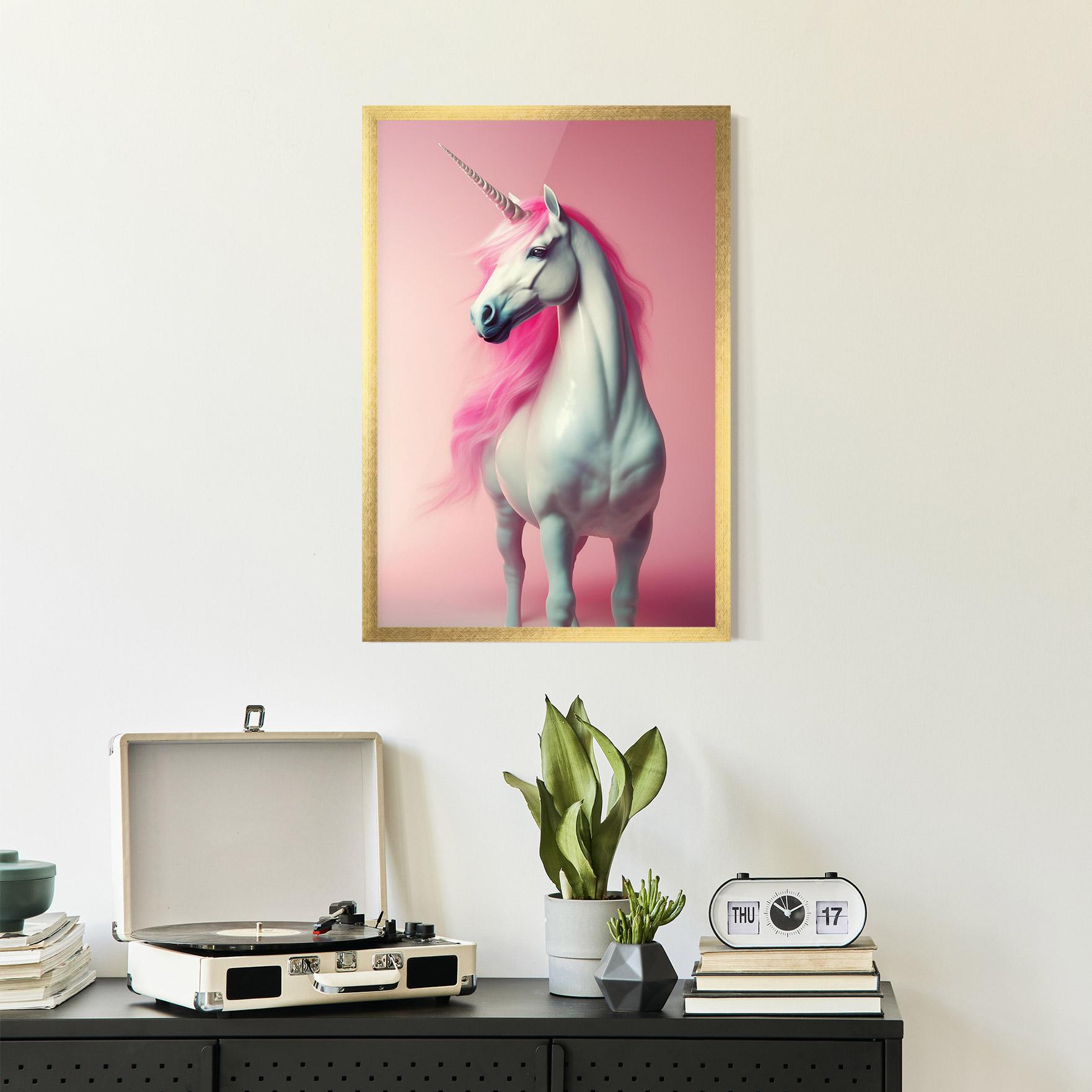Keretezett Poszter Pink Unicorn mockup 2