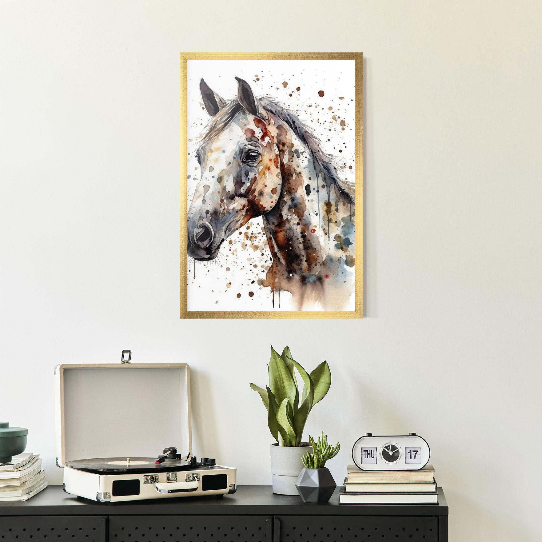 Keretezett Poszter Watercolor Horse mockup 2
