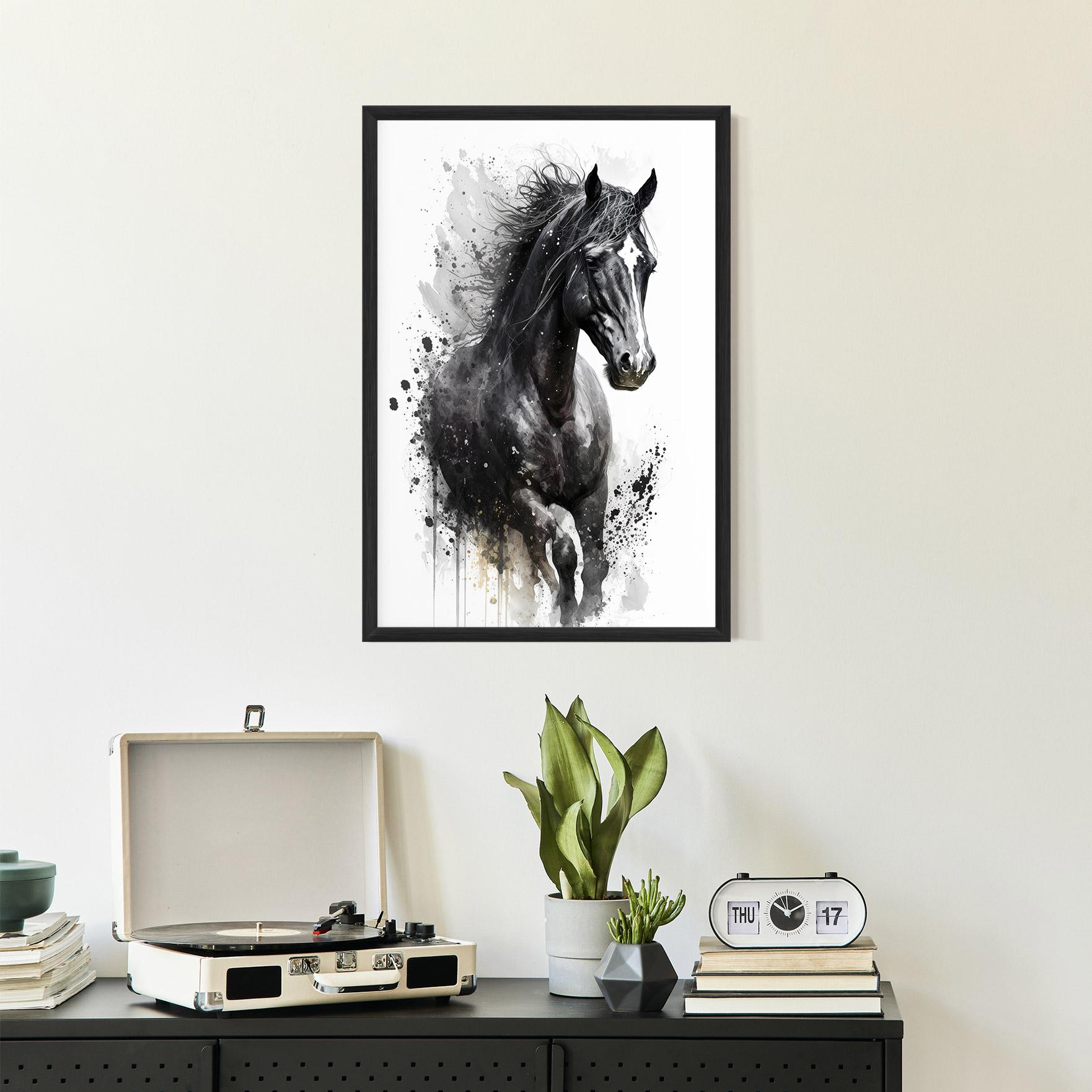 Keretezett Poszter Black Horse mockup 2
