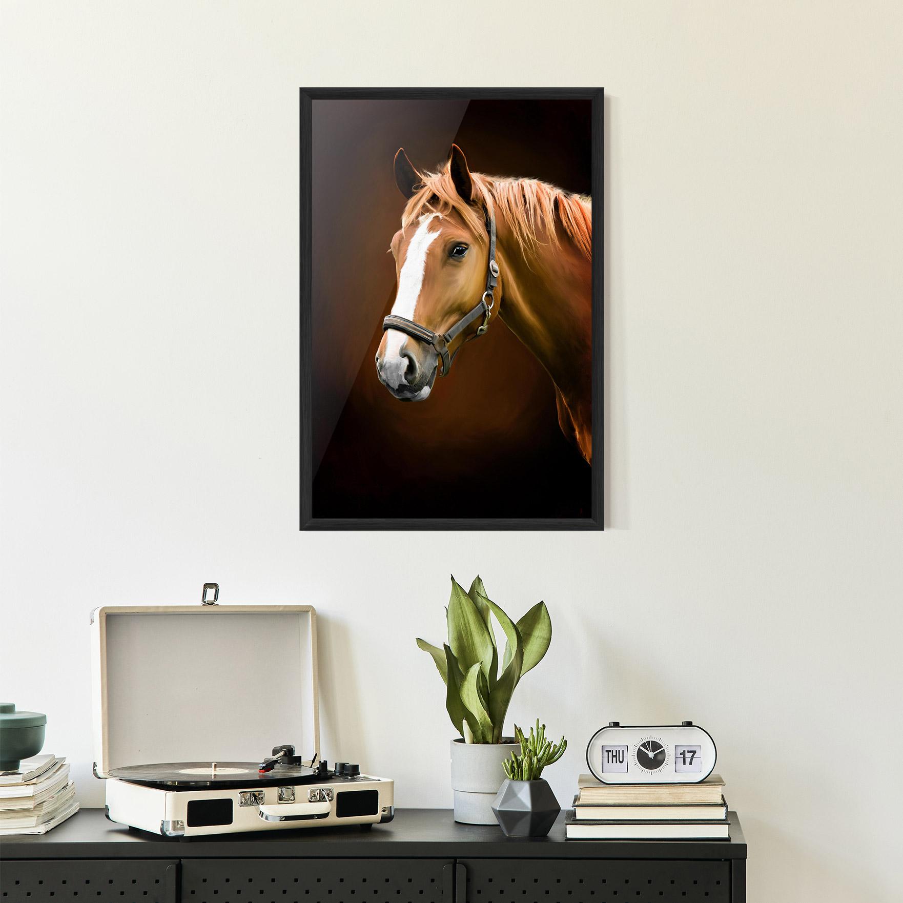 Keretezett Poszter Digital Painted Horse mockup 2