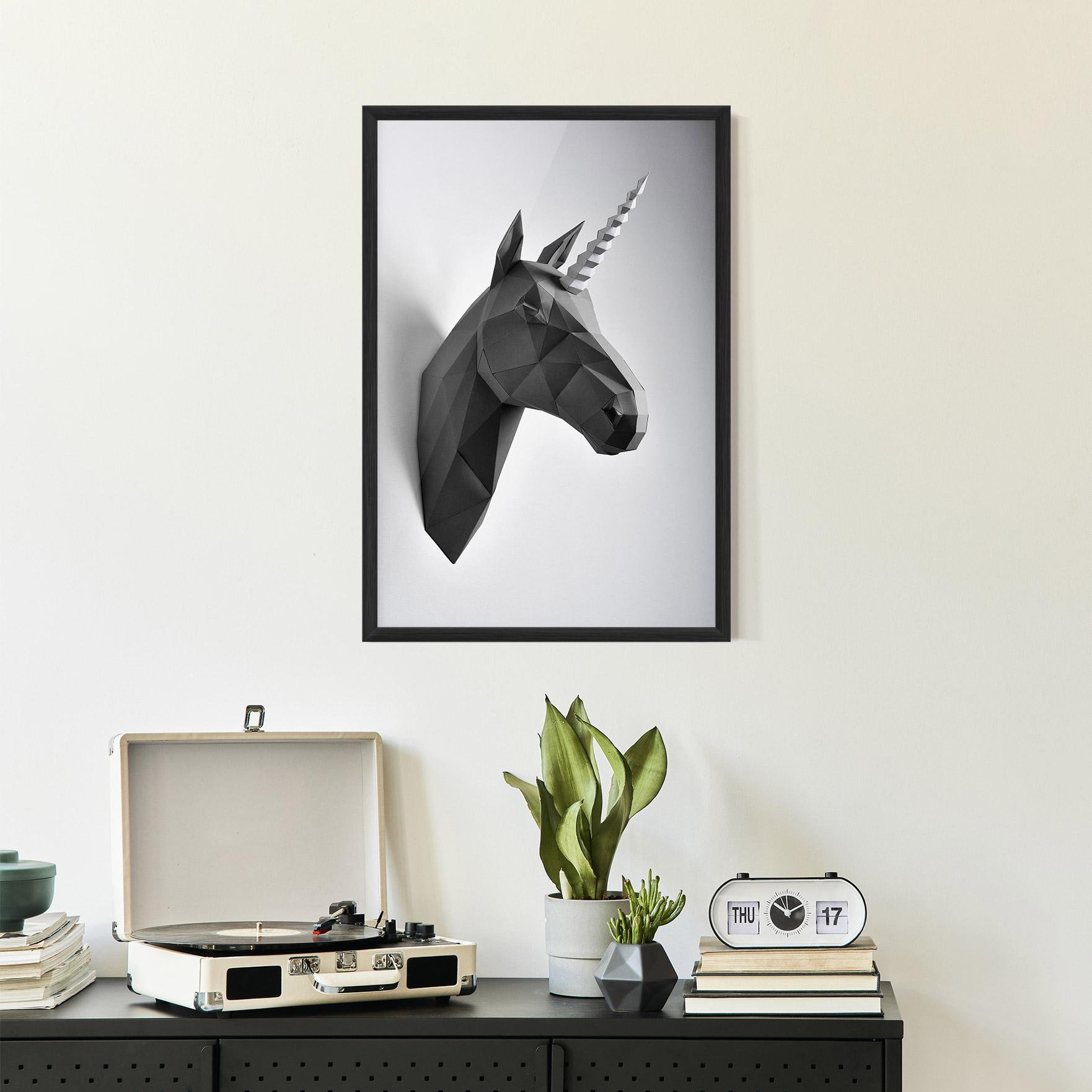 Keretezett Poszter Geometrical Unicorn mockup 2
