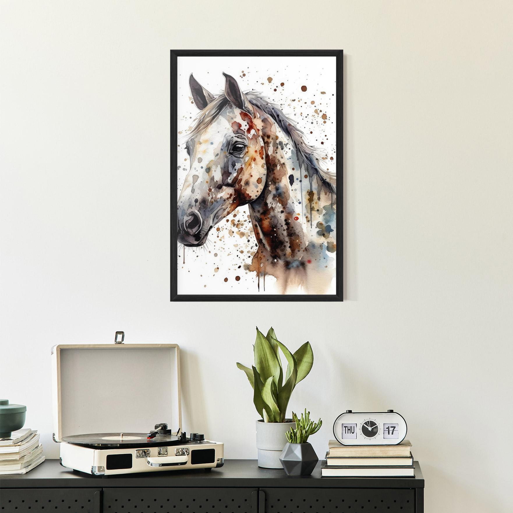 Keretezett Poszter Watercolor Horse mockup 2
