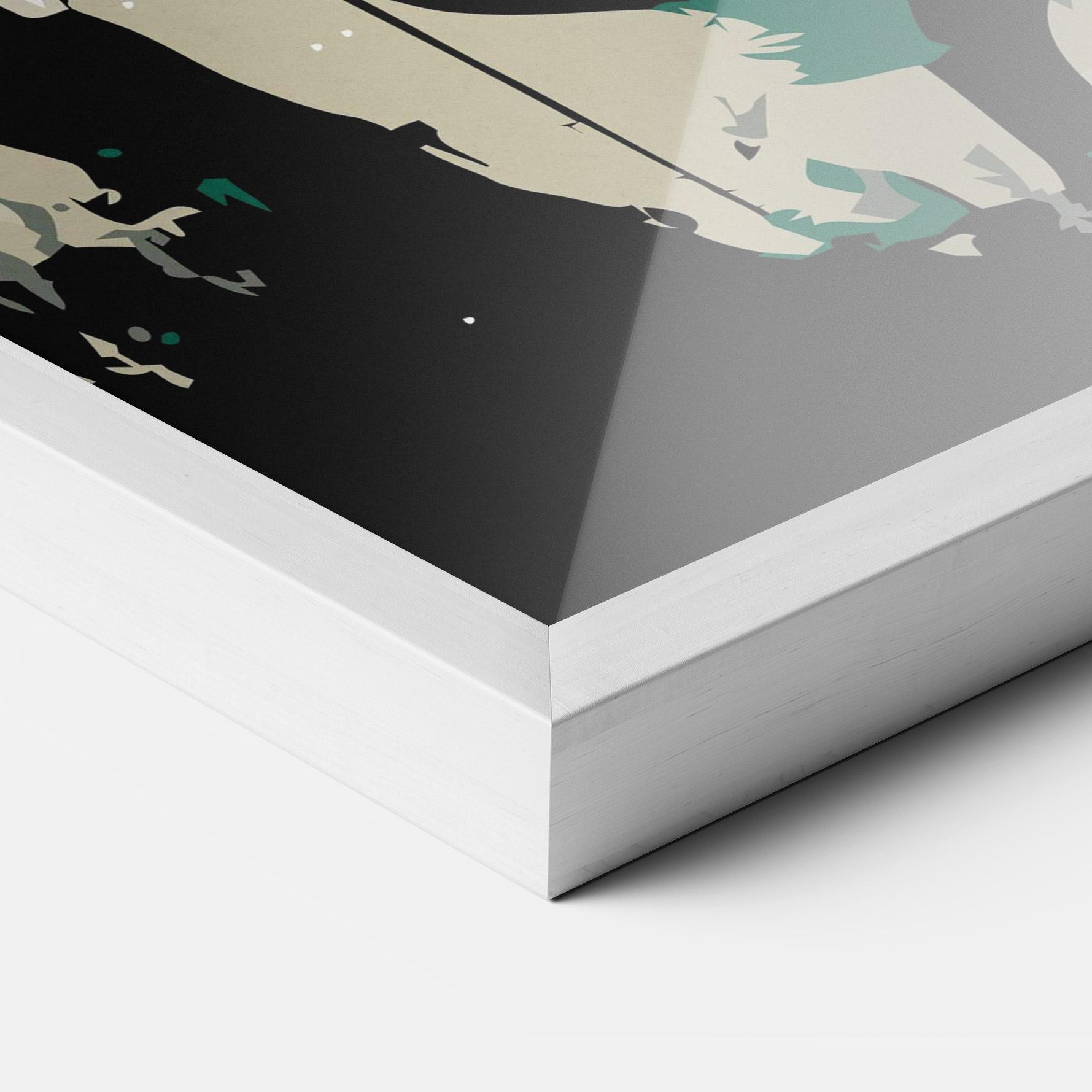 Keretezett Poszter Black Green Horse mockup 3